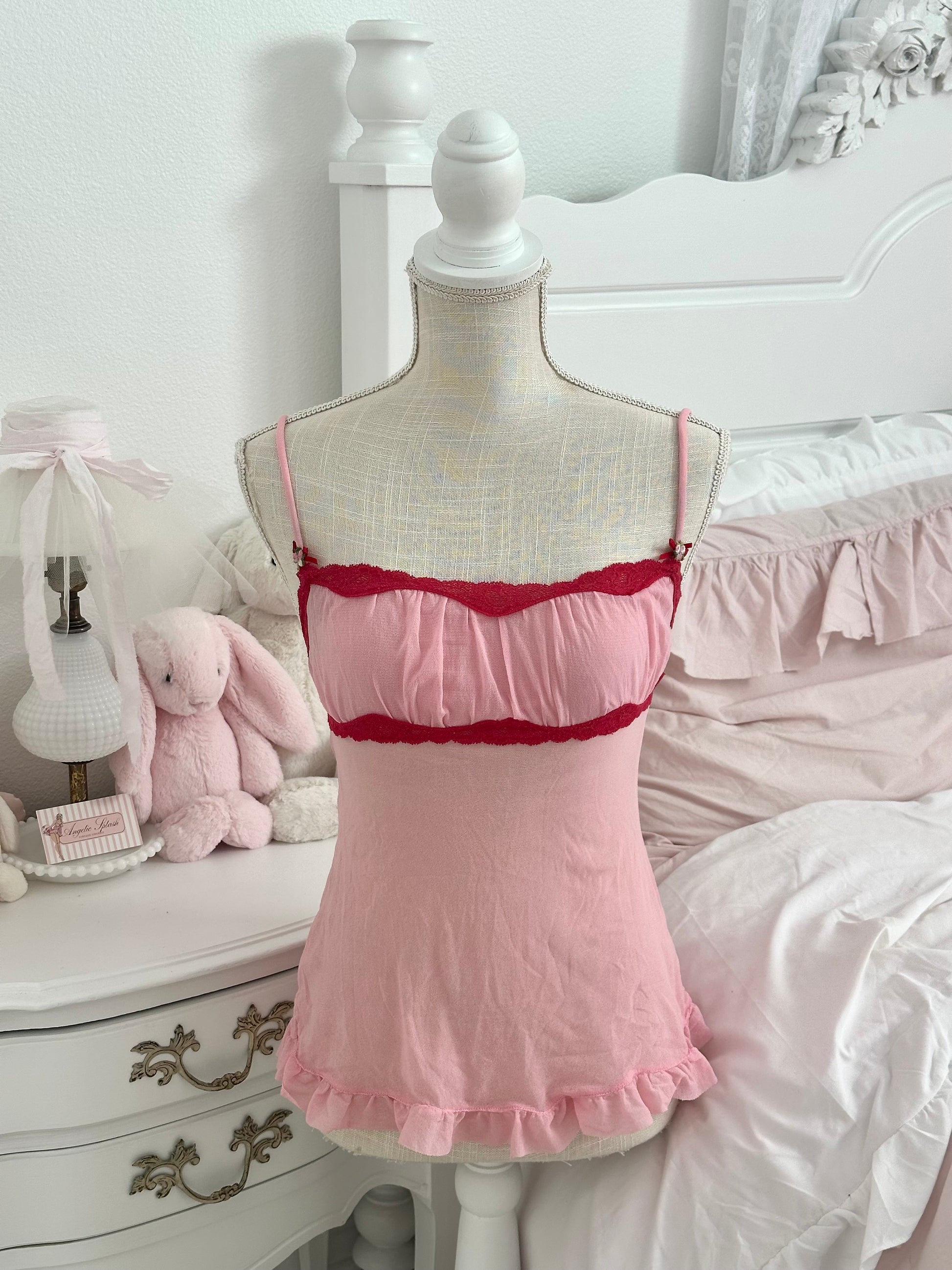 Vintage 2005 Victoria’s Secret Angels Collection Pink Sheer Cami Top Size: XS
