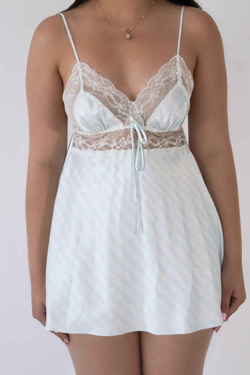 Vintage 2011 Victoria’s Secret Pale Blue Babydoll Slip Dress Set Size: M