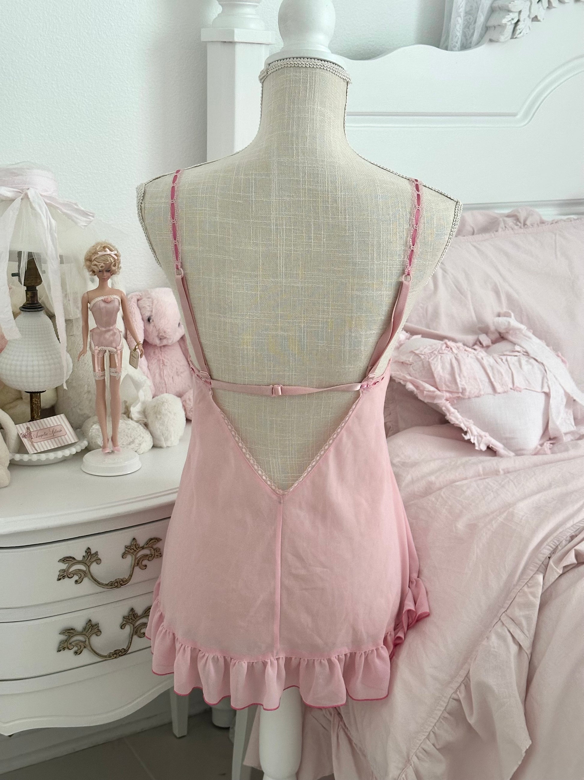 Vintage 2004 Victoria’s Secret Pink Sheer Slip Dress Size: S