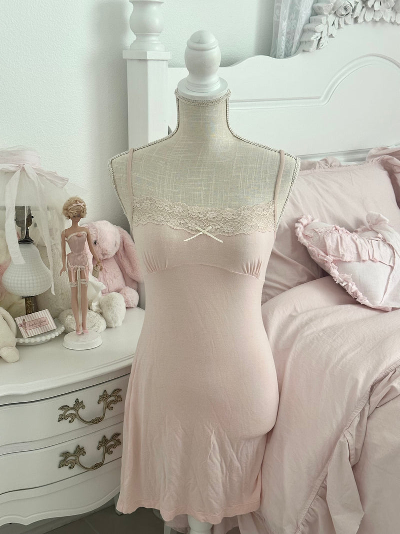 Vintage 2005 Victoria’s Secret Pink Modal Lace Slip Dress Size: S