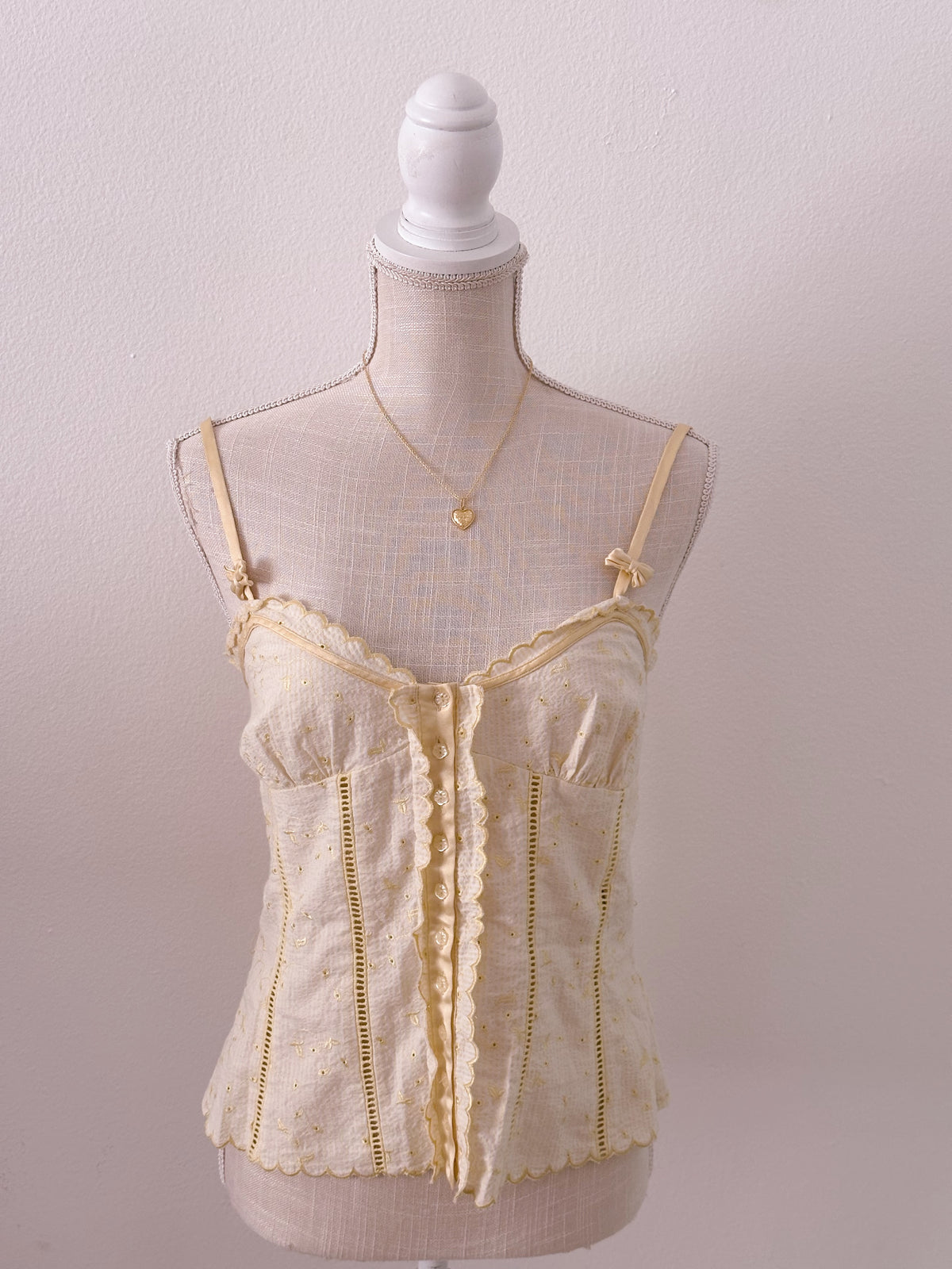 Vintage Bebe yellow milkmaid top size: S