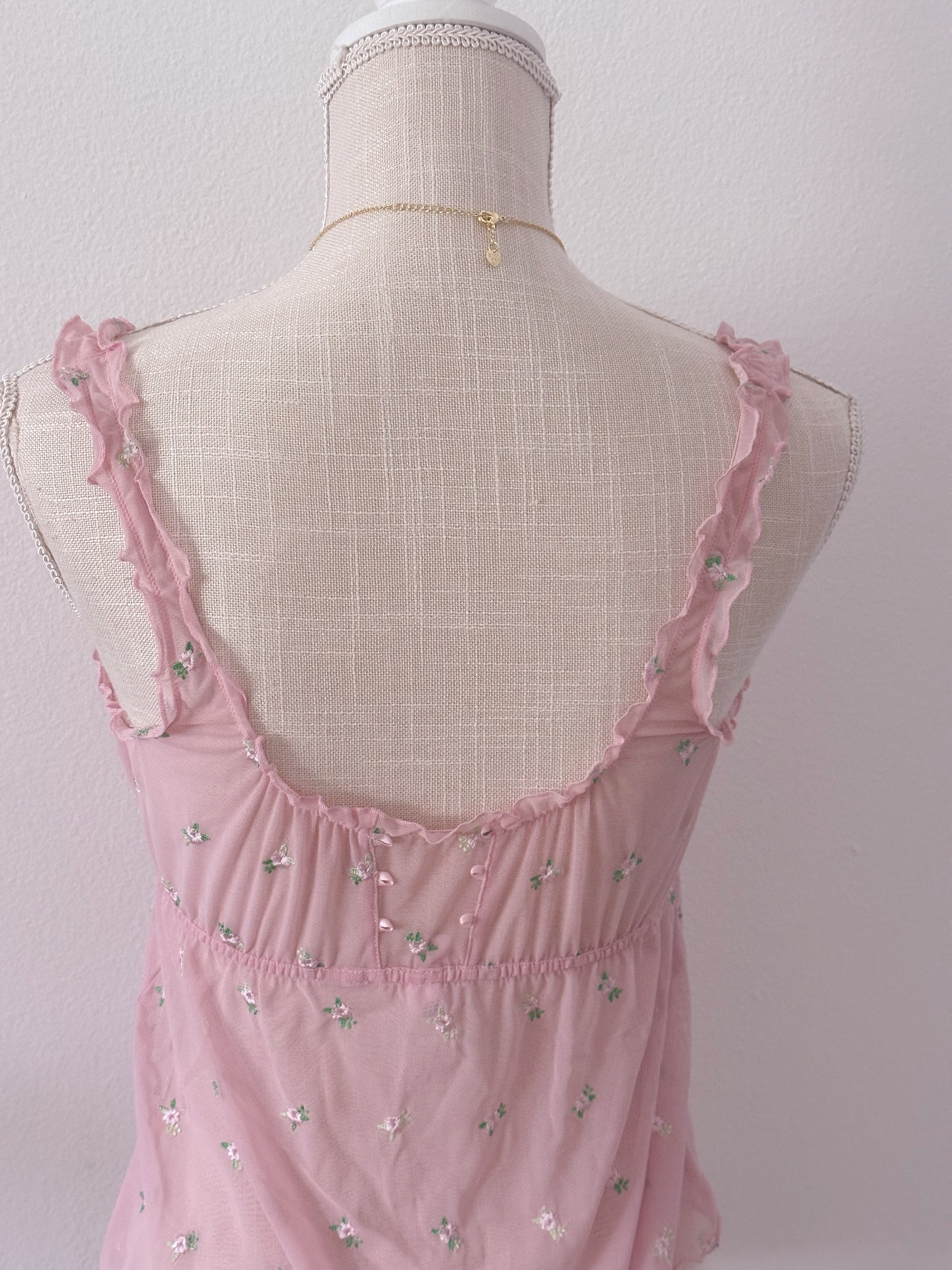 Vintage Victoria's Secret pink floral cami