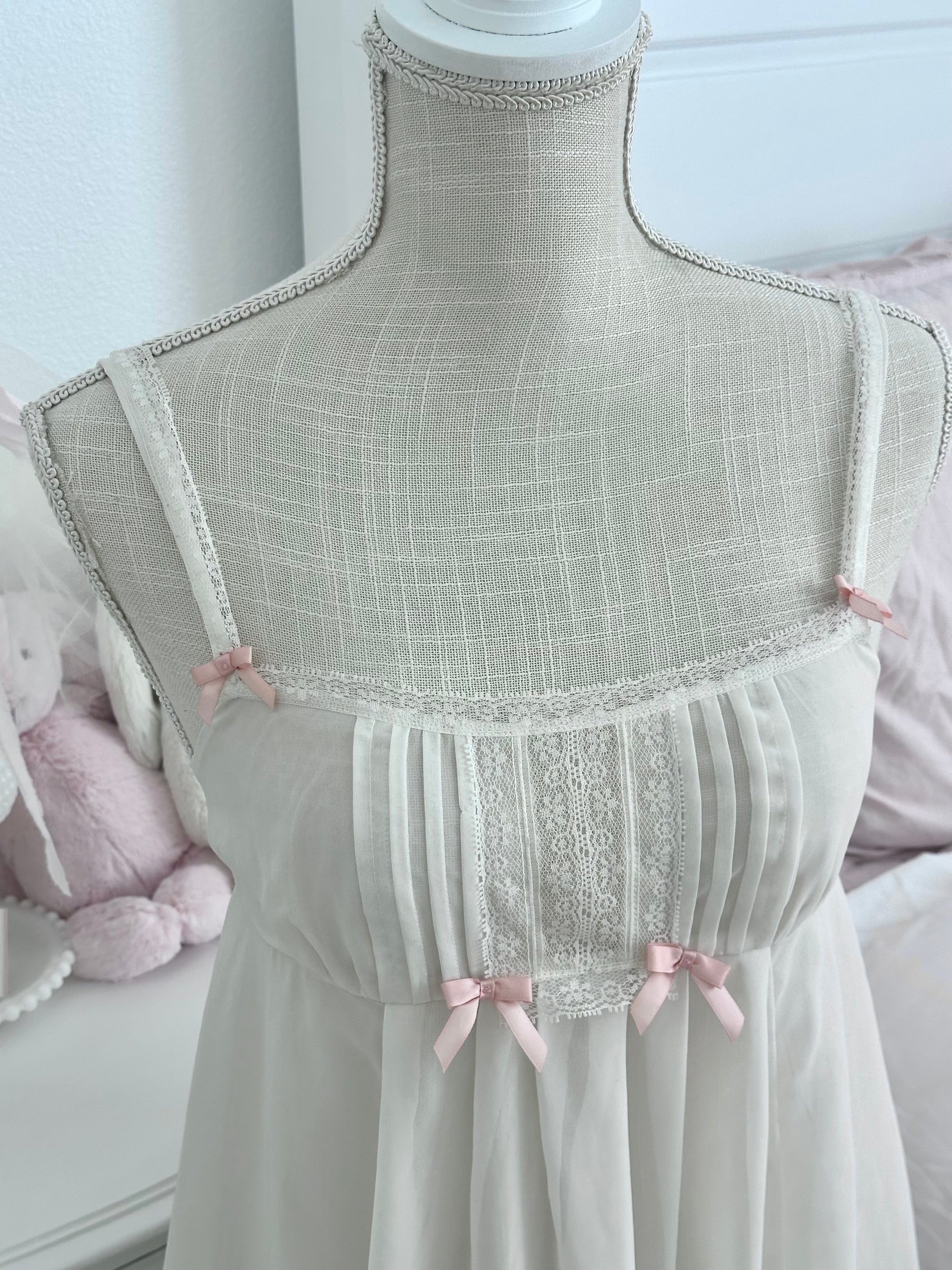 Vintage 2000s Betsey Johnson White Babydoll with Pink Bows Size: S