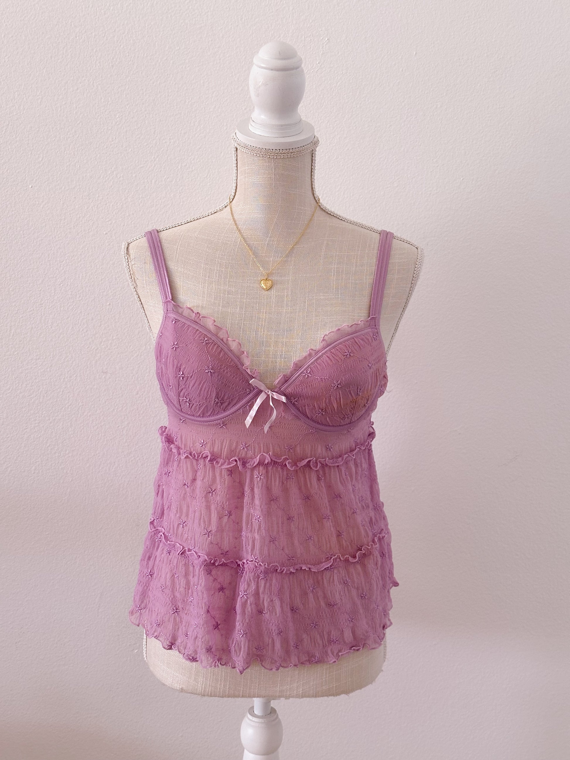 Victoria's Secret Purple bustier babydoll top size: 34 C