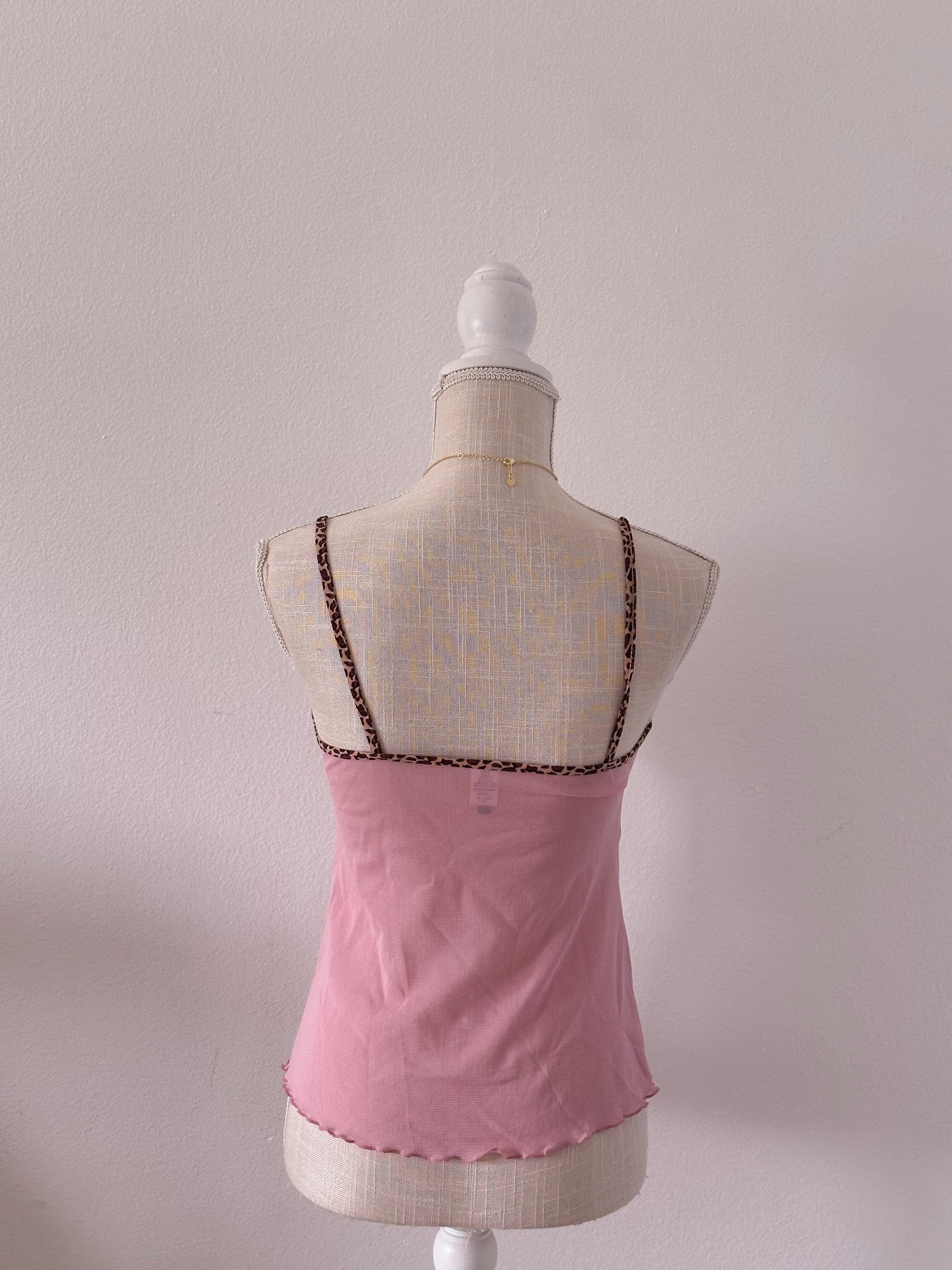 Vintage Y2K rampage pink & leopard print cami Size: M