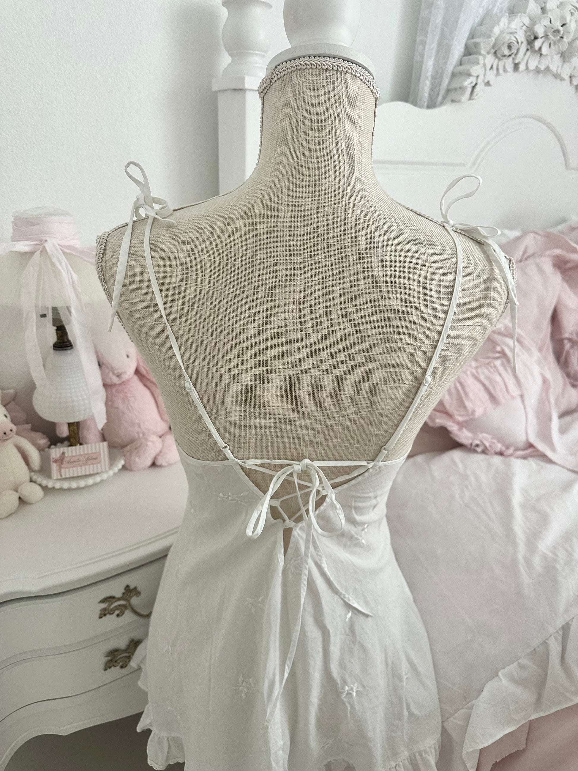 Vintage 2002 Victoria’s Secret White Cotton Babydoll Slip Dress Size: S