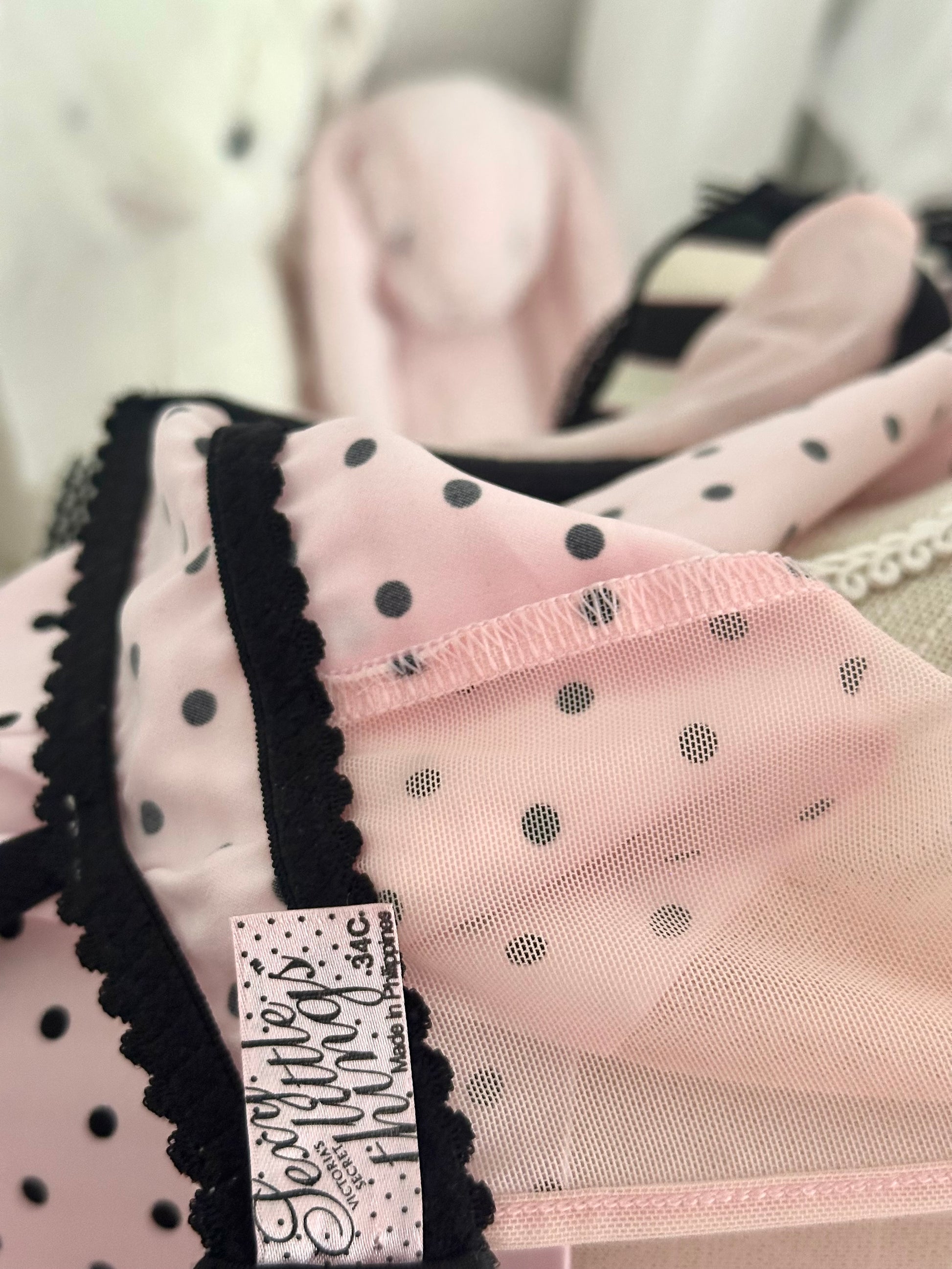 Vintage 2010 Victoria’s Secret Sexy Little Things Pink Polka Dot Babydoll Dress Size: 34C