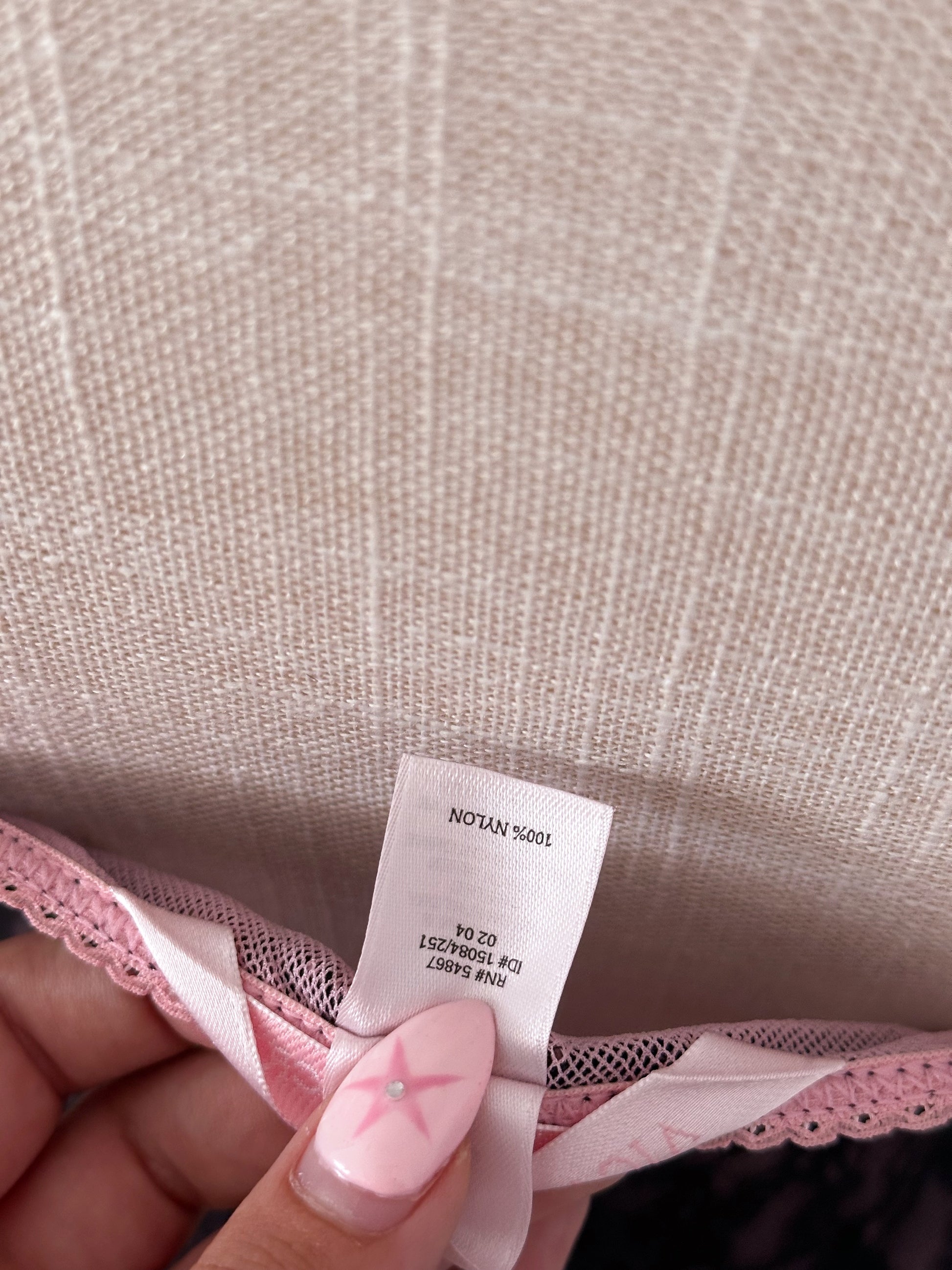 Vintage Victoria's Secret pink and black baby dolls slip dress nightgown sizs: xs