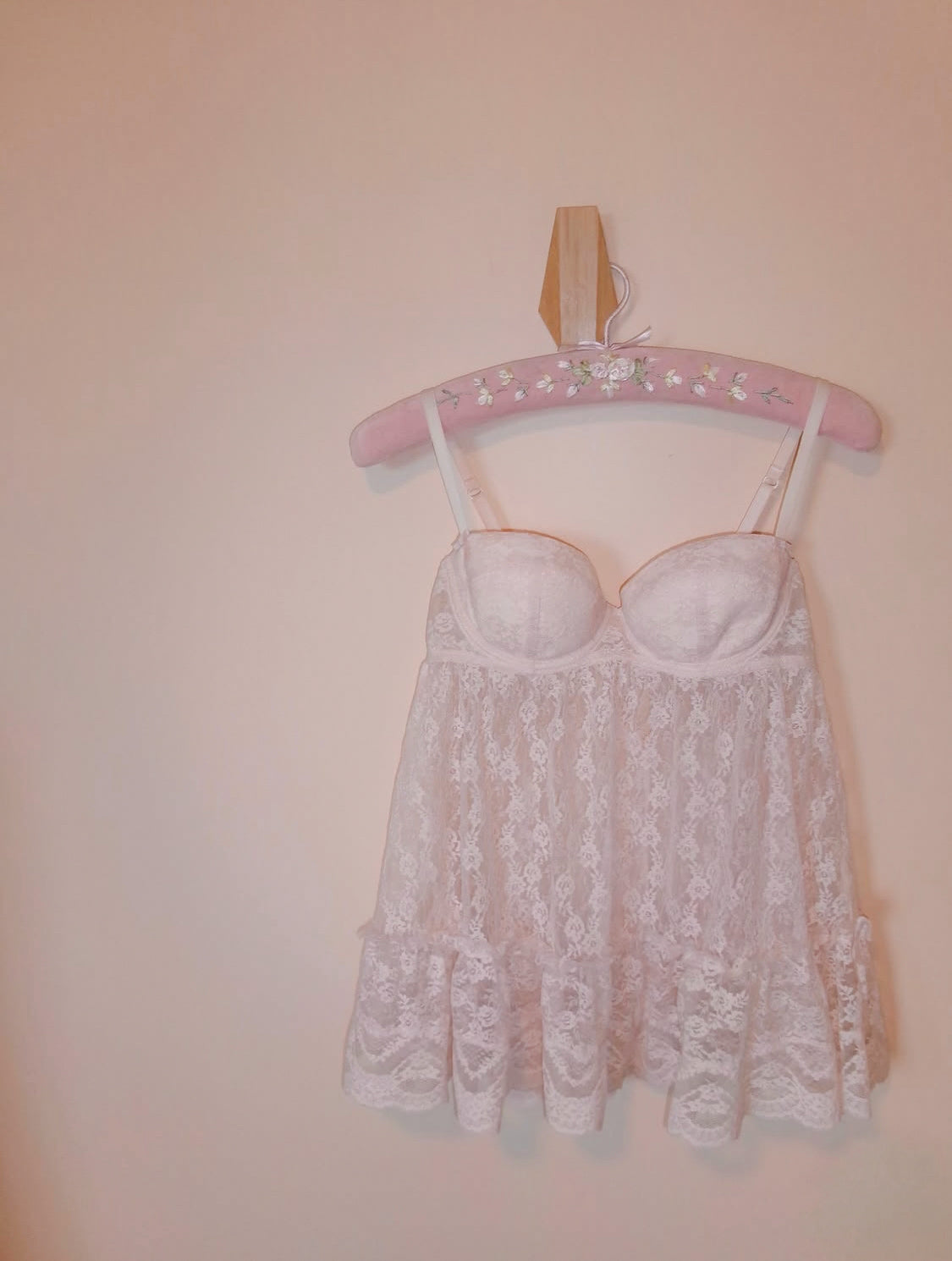 Vintage 2006 Victoria’s Secret Sexy Little Things Pink Lace Babydoll Top Size: 36B