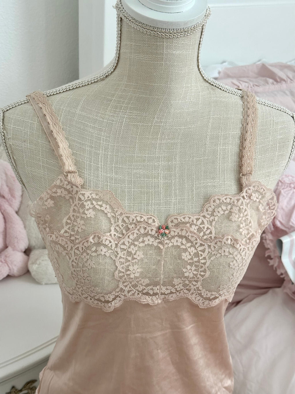 Vintage 1980s Beige Nude Sheer Bust Cami Top Size: XS/S