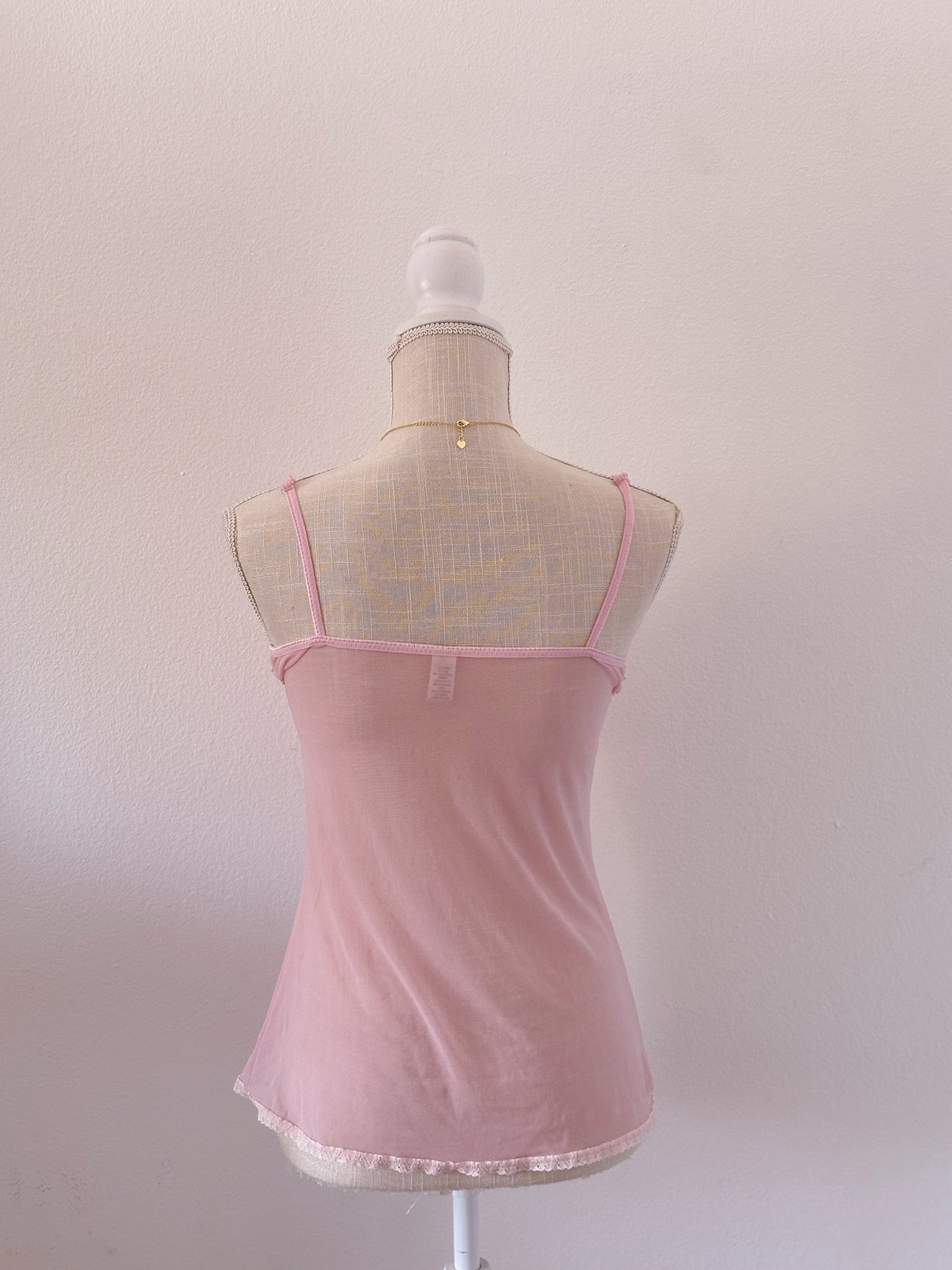Vintage Rampage sheer pink Camisole size: L