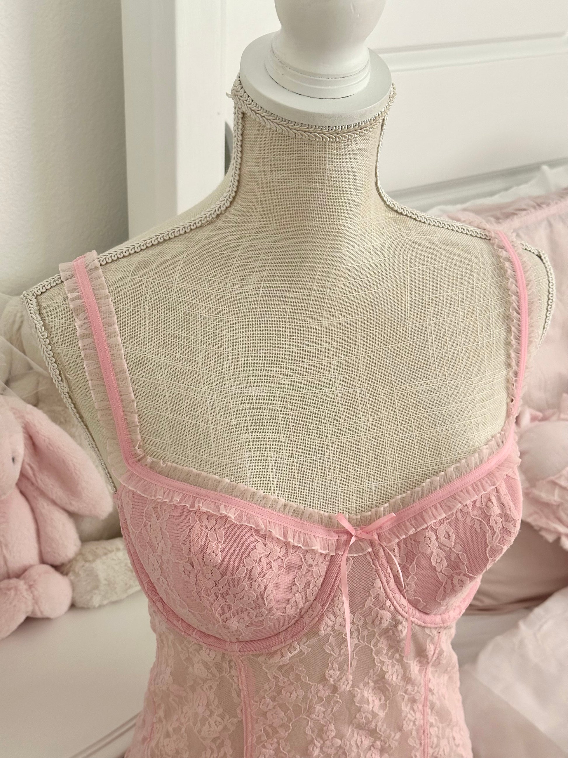 Vintage 2005 Victoria’s Secret Pink Bustier Cami Top Size: L (Fits M)
