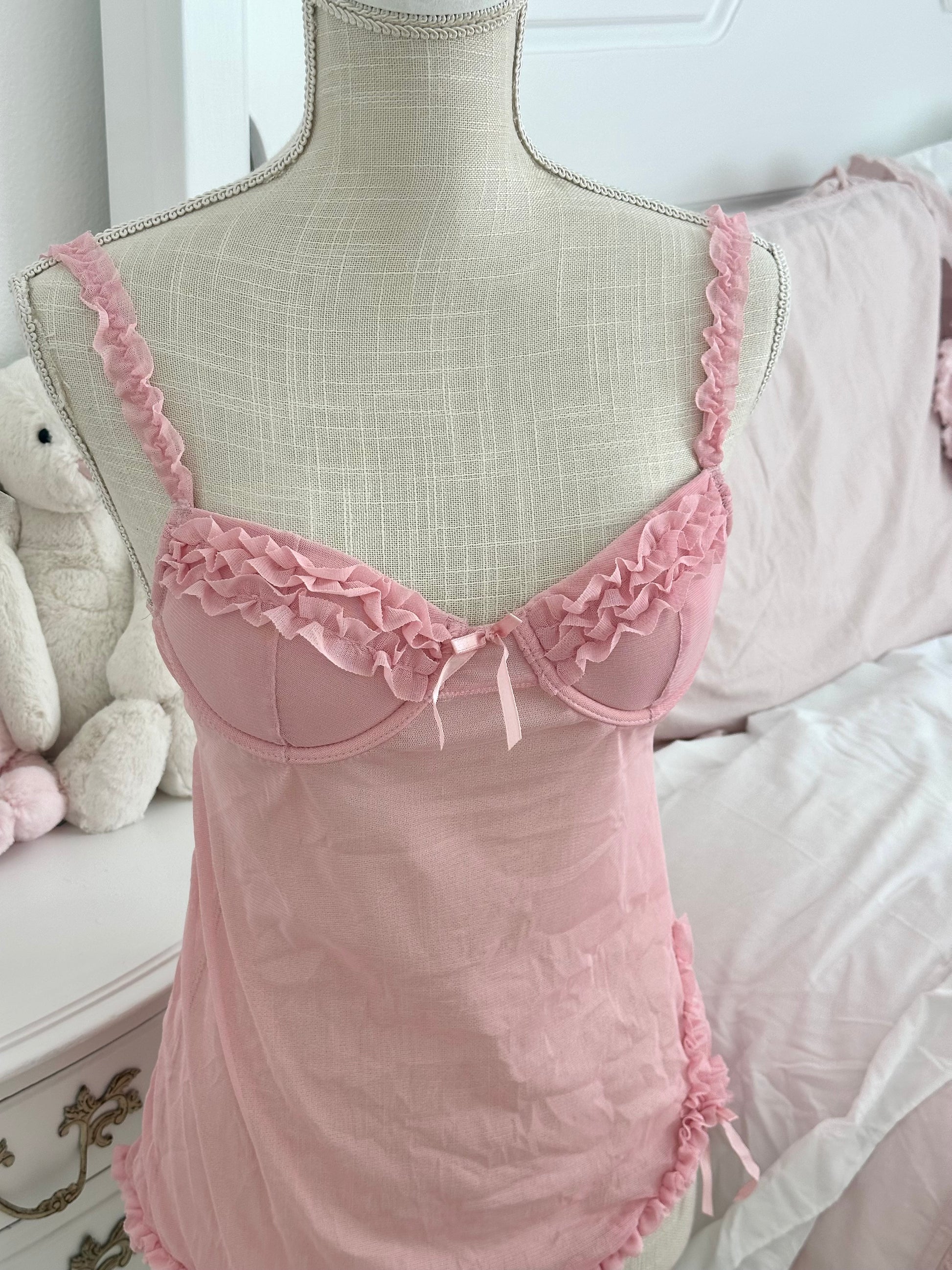 Vintage Y2K Rampage Pink Bustier Cami Top Size: M