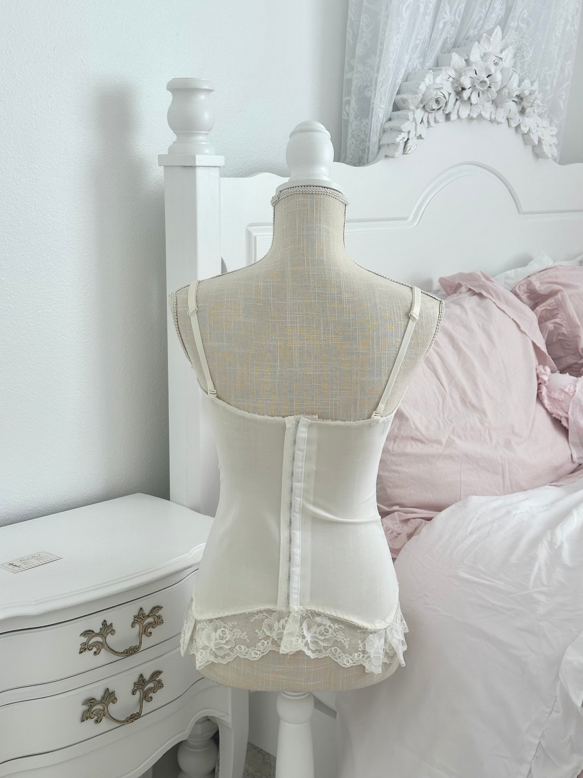 Vintage Darling Pink Lace Corset Top Size: XS