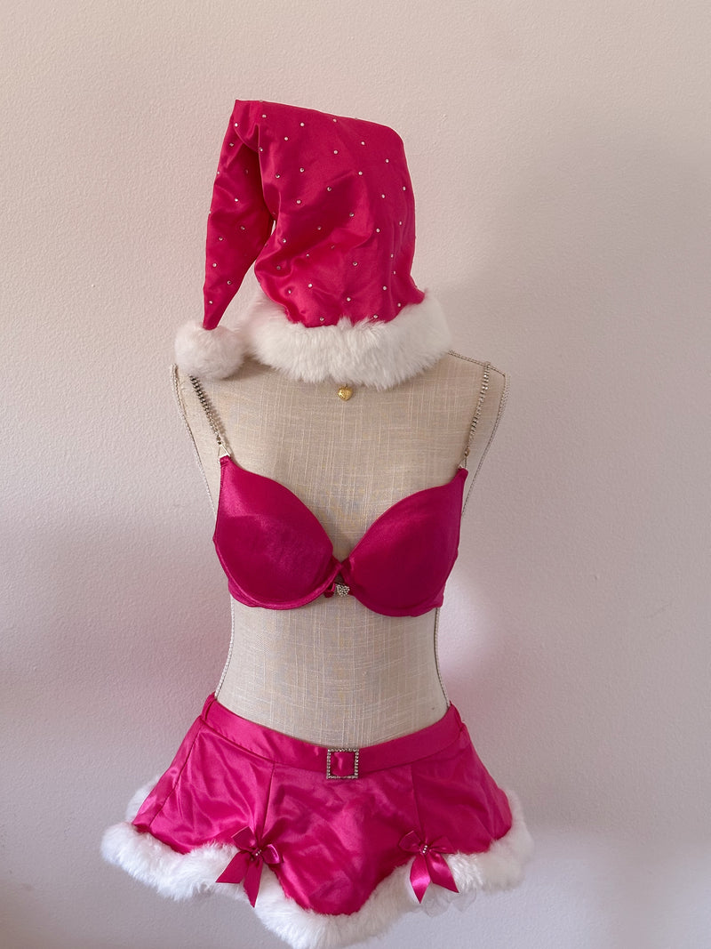 Vintage Victoria's Secret 4 piece santa lingerie set size: 34 C/ S