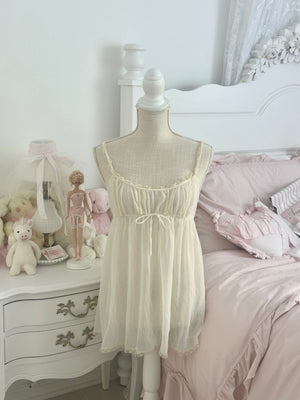 Vintage 2007 Victoria’s Secret Sheer Ivory Milkmaid Babydoll Cami Top Size: M