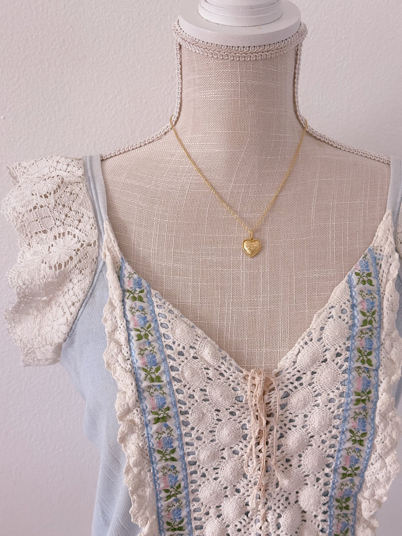 Shabby chic blue cami top size: M