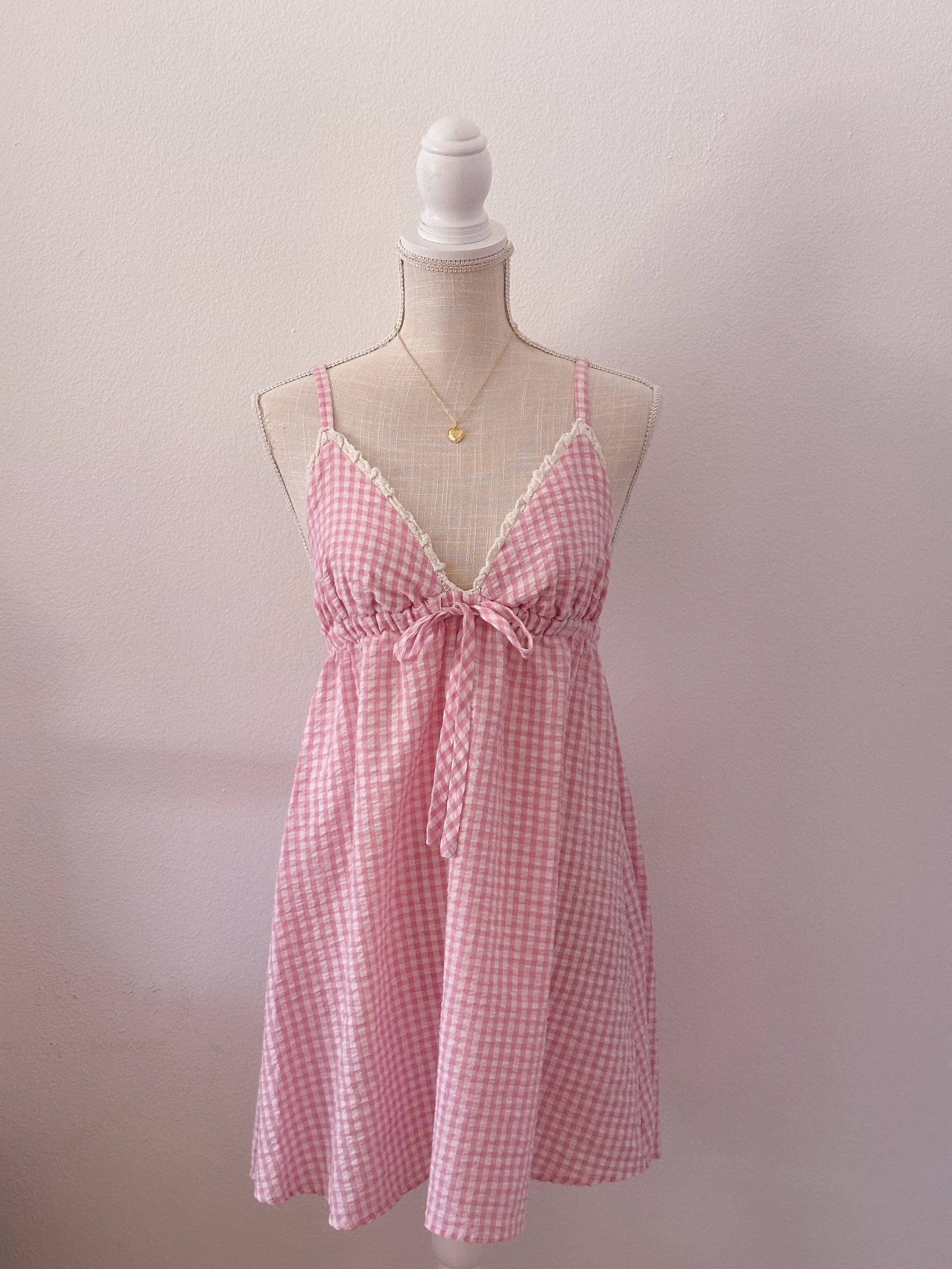 Vintage Victoria's Secret gingham babydoll slip dress size: S
