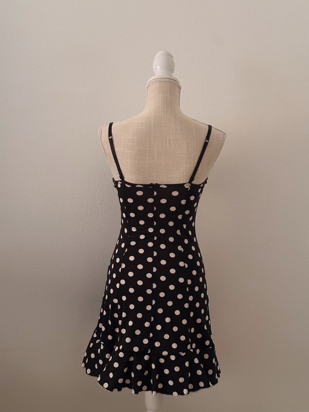 NWTS Victoria's Secret vintage black polka dot slip dress