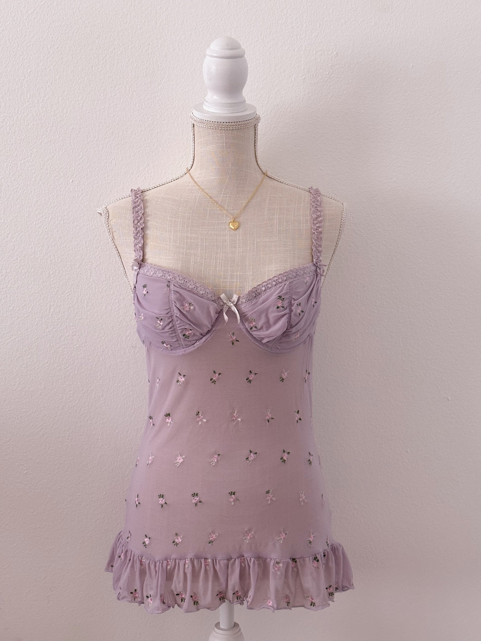 Vintage lilac bustier cami top size: 36 B