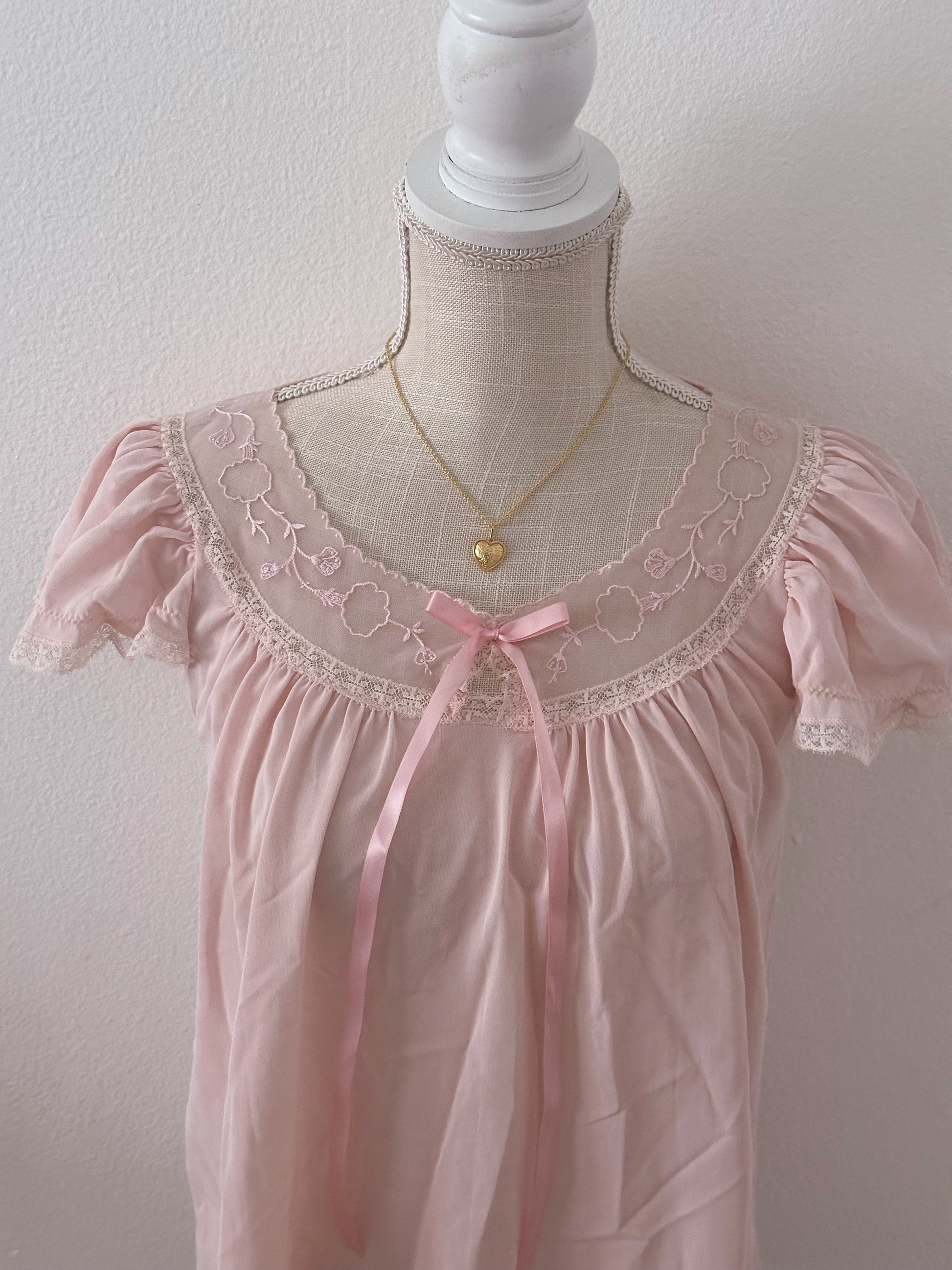 Vintage 1950s pink coquette babydoll Size: S