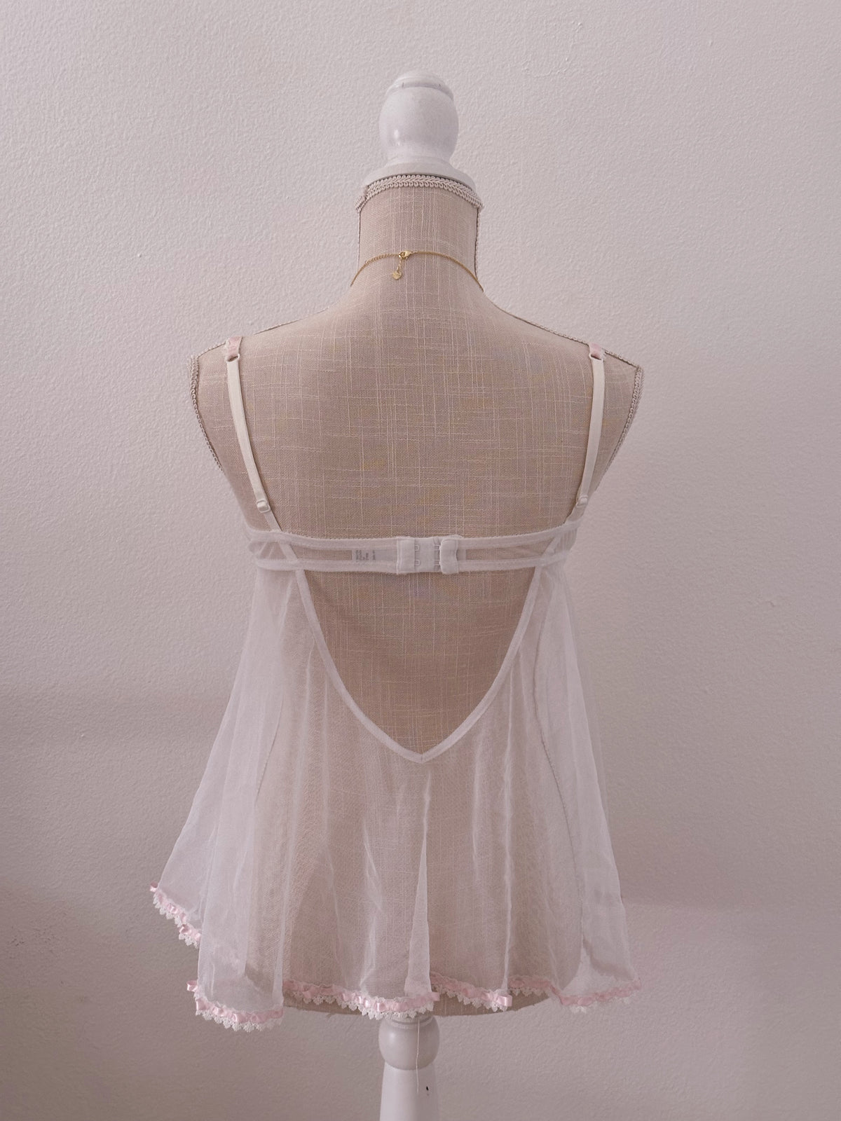 Vintage Fredricks of Hollywood white babydoll top Size: S