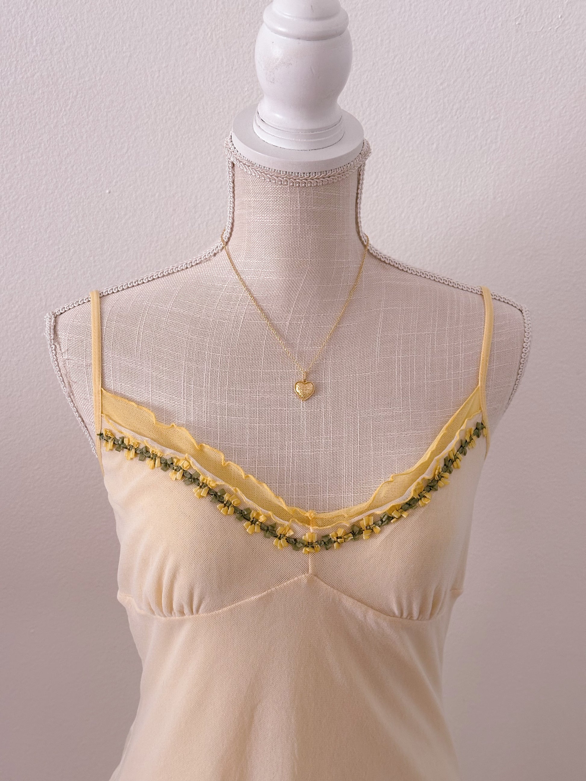 Vintage Victoria's Secret yellow sheer babydoll slip dress size: M