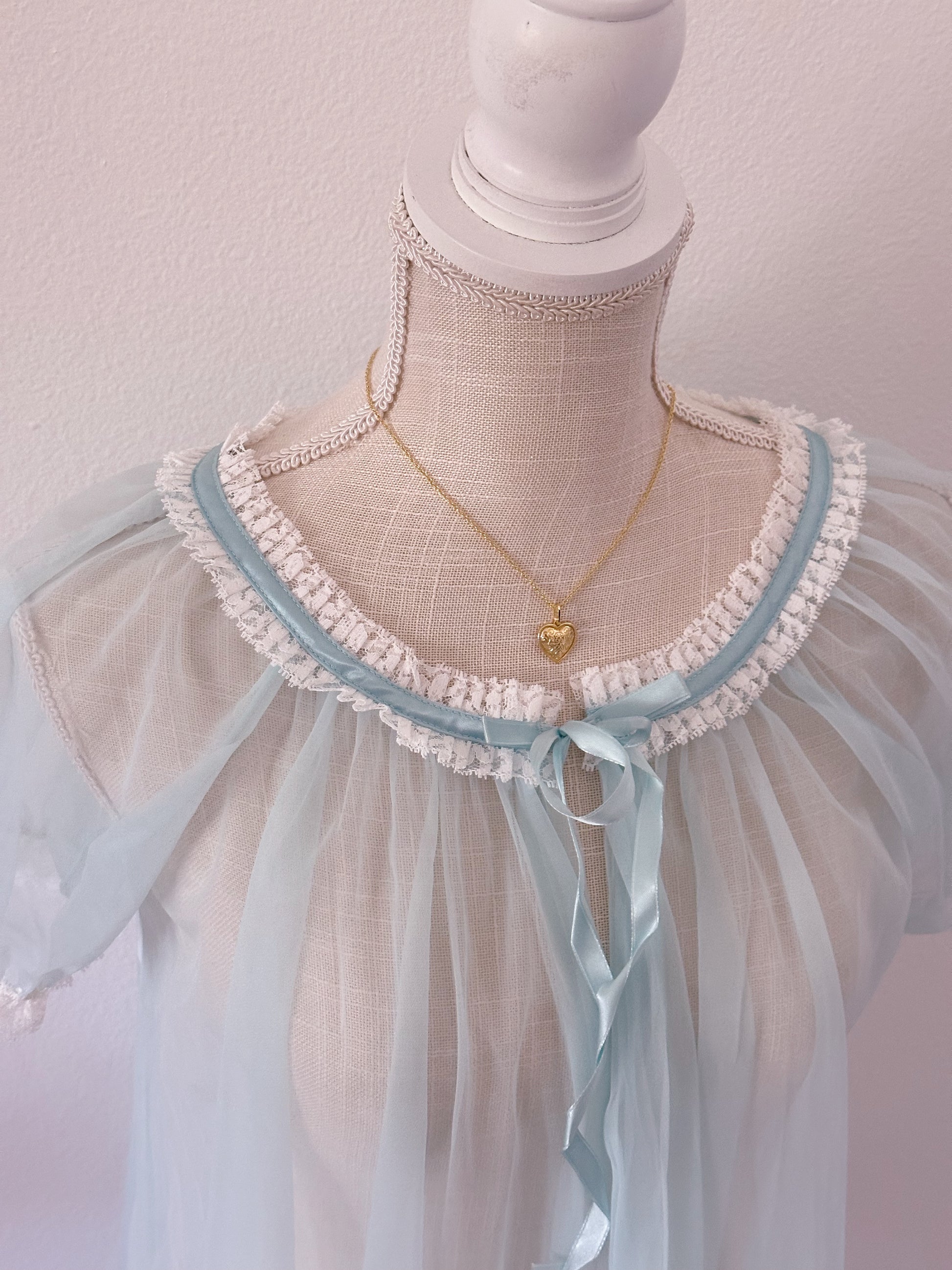 Vintage 1970s blue babydoll robe size: S