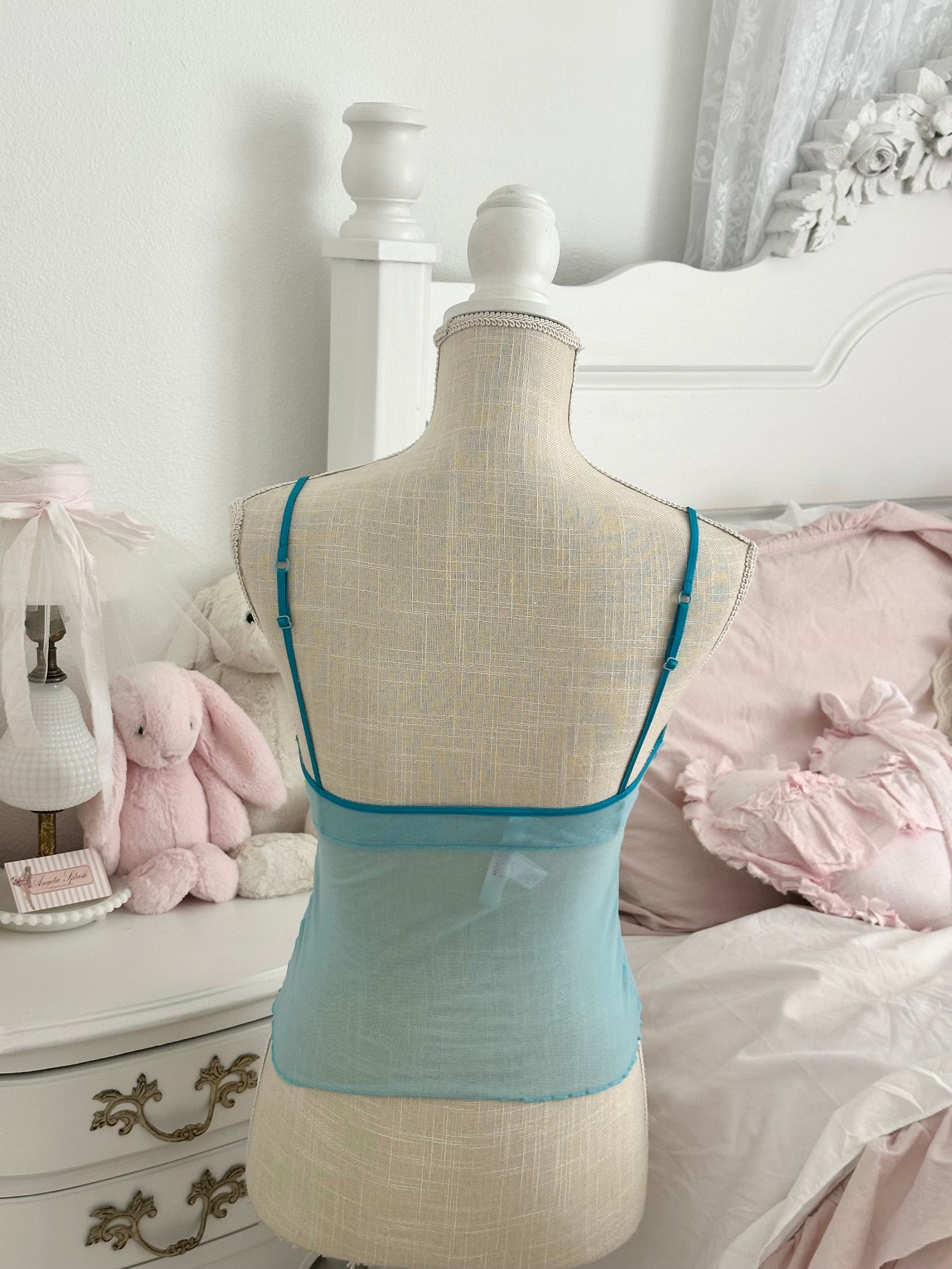 Vintage 2002 Victoria’s Secret PINK Blue Sheer Cami Top Size: S