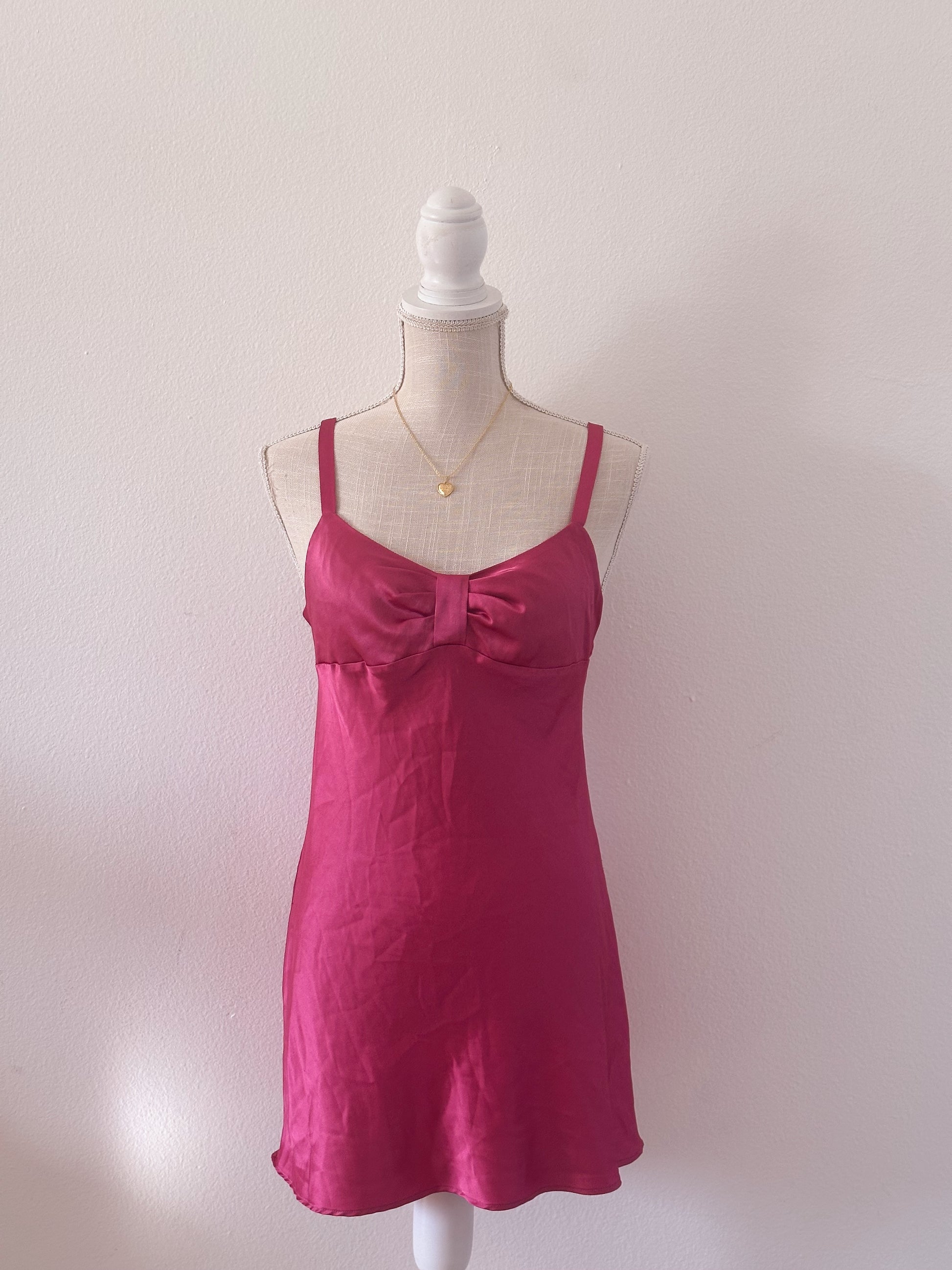 Vintage Victoria's Secret pink satin slip dress Size: S