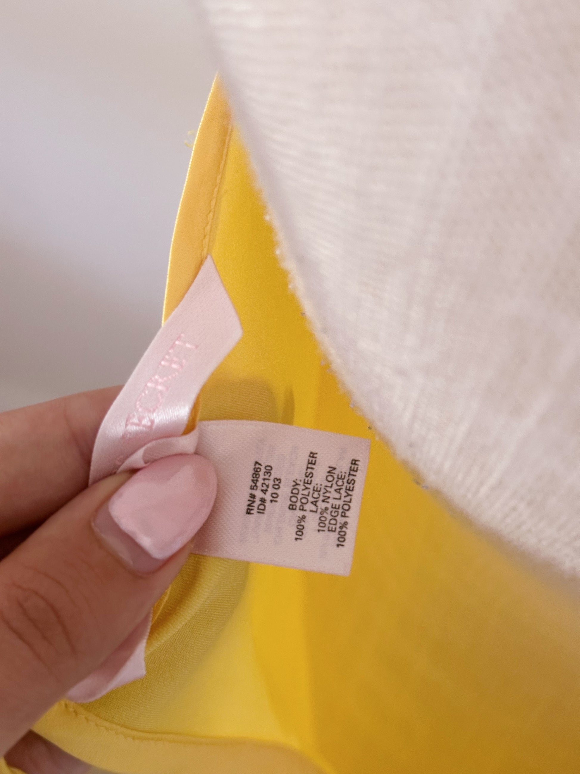 Vintage yellow Victoria's Secret babydoll slip dress size: M