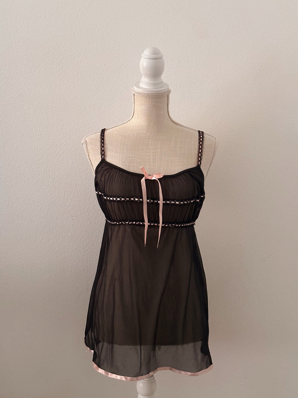 Victoria's Secret black milkmaid slip dress cami top