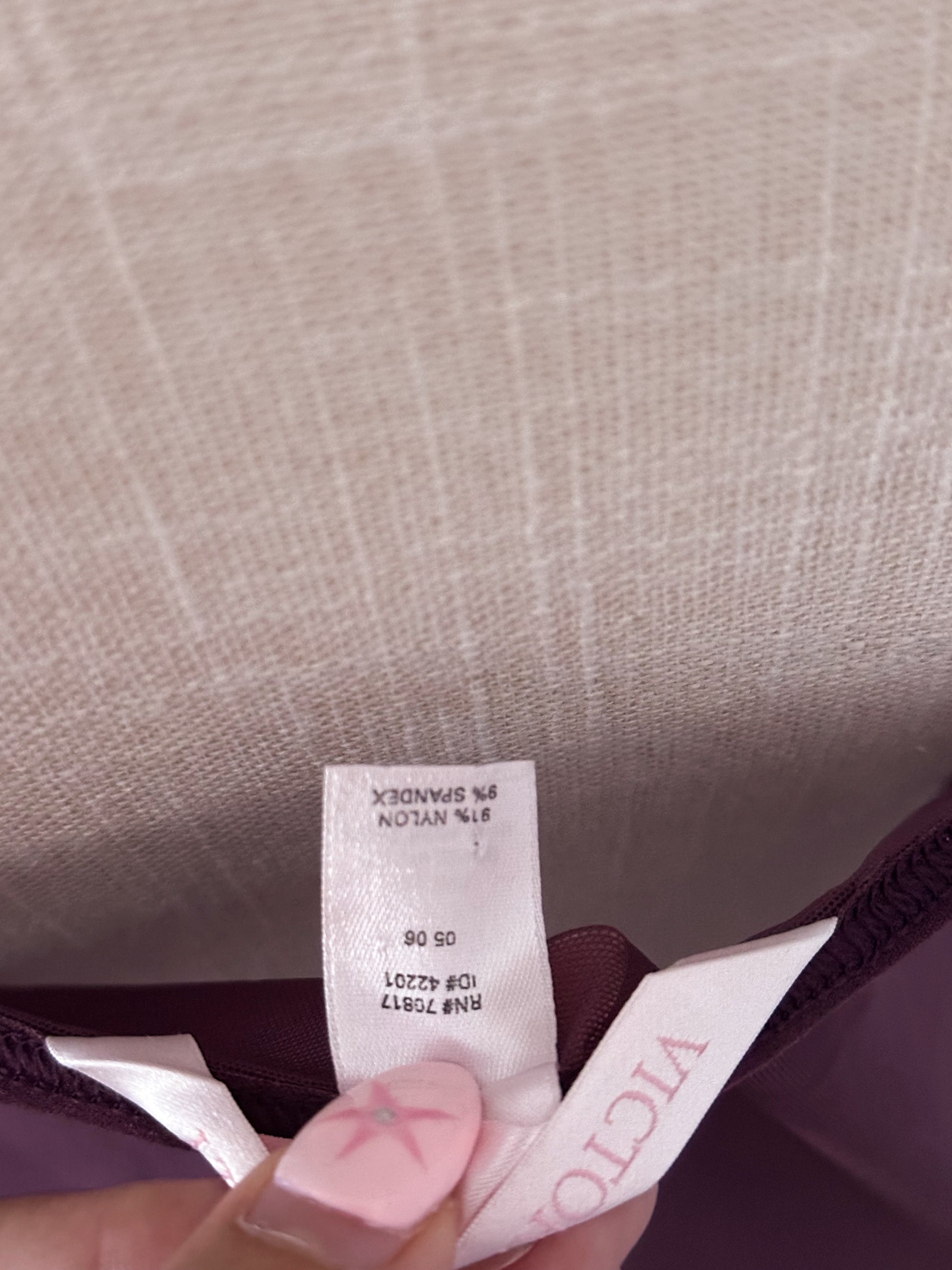 Vintage Victoria's Secret maroon sheer babydoll slip dress size: L