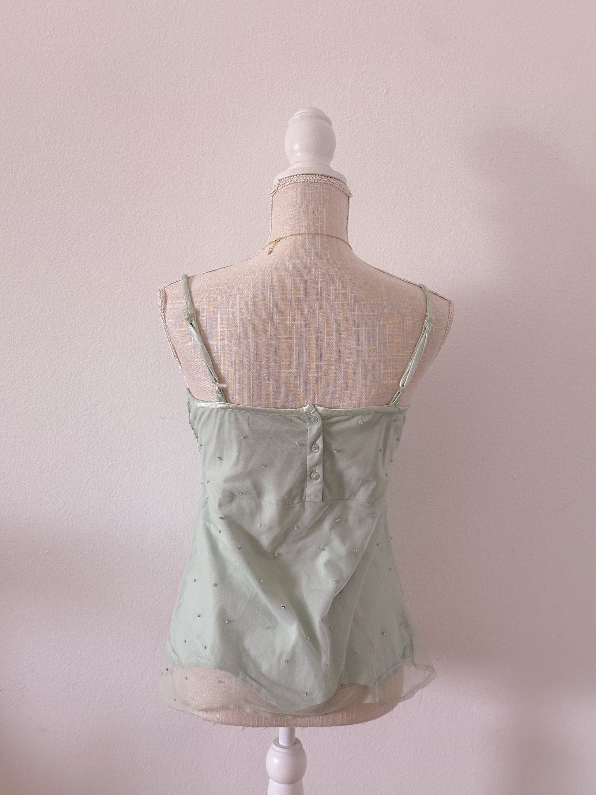 Vintage Sequin Vero Moda Green cami top Size: M