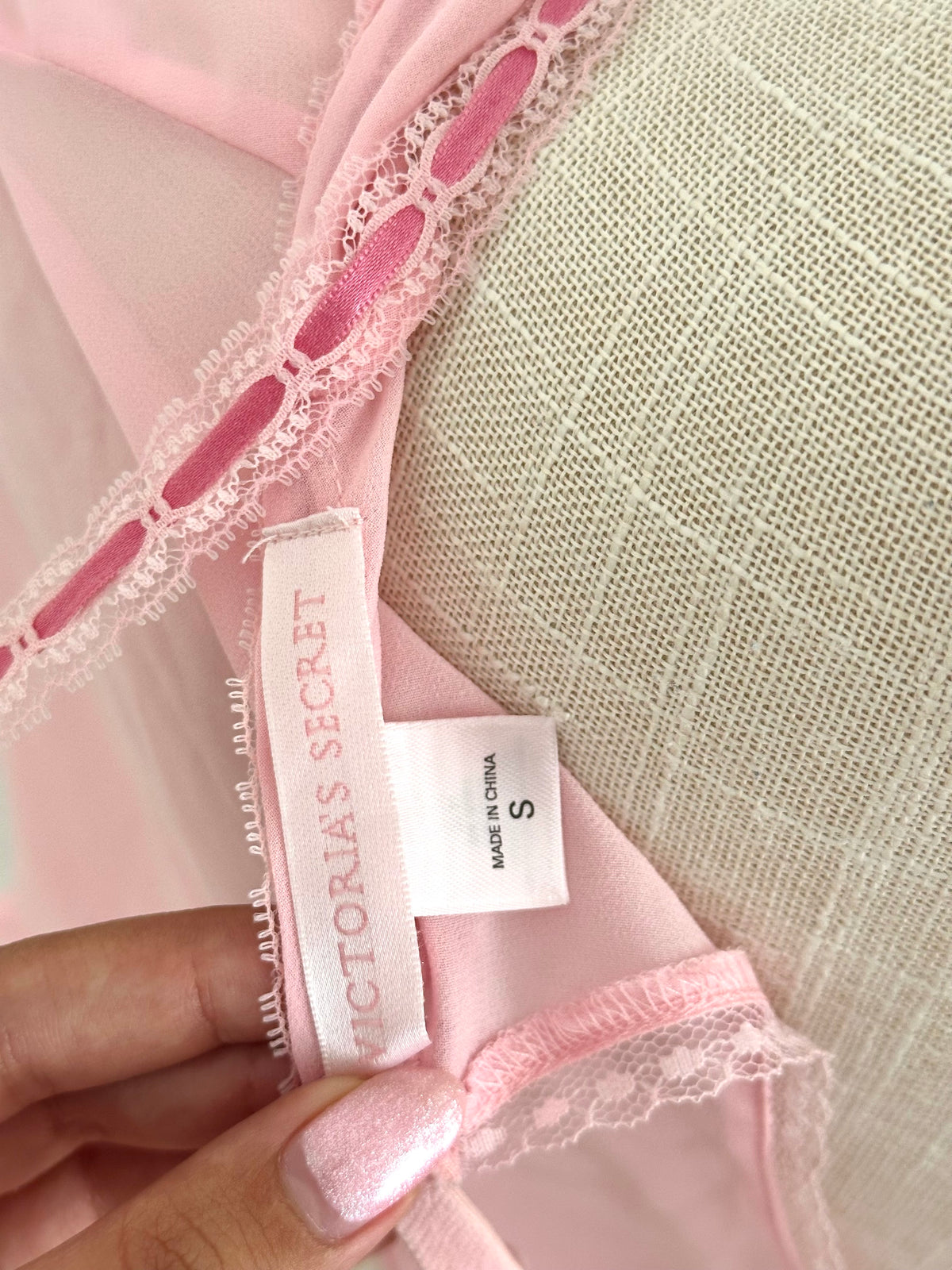 Vintage 2004 Victoria’s Secret Pink Sheer Babydoll Slip Dress Size: S