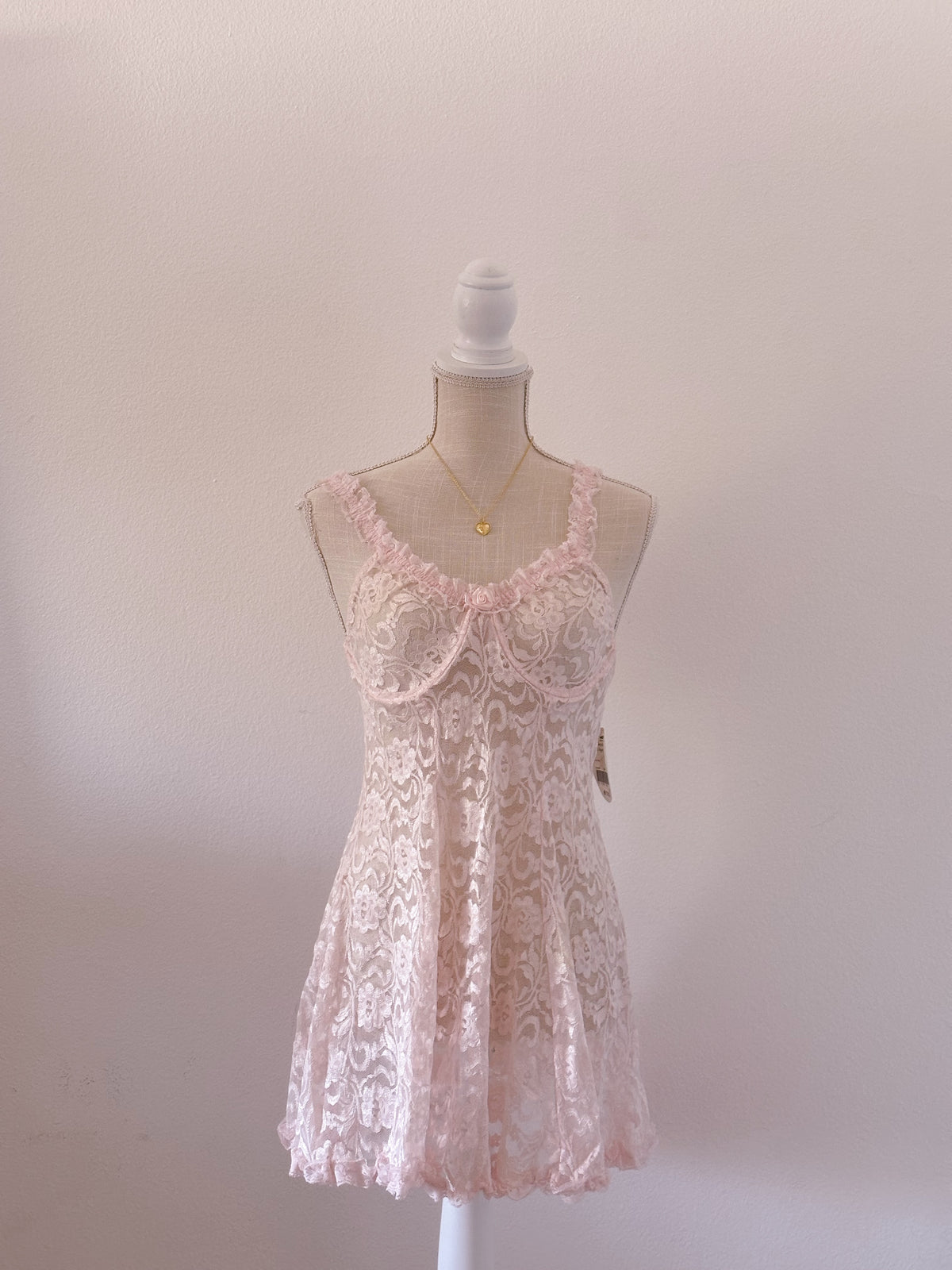 Vintage inner secrets babydoll pink slip dress