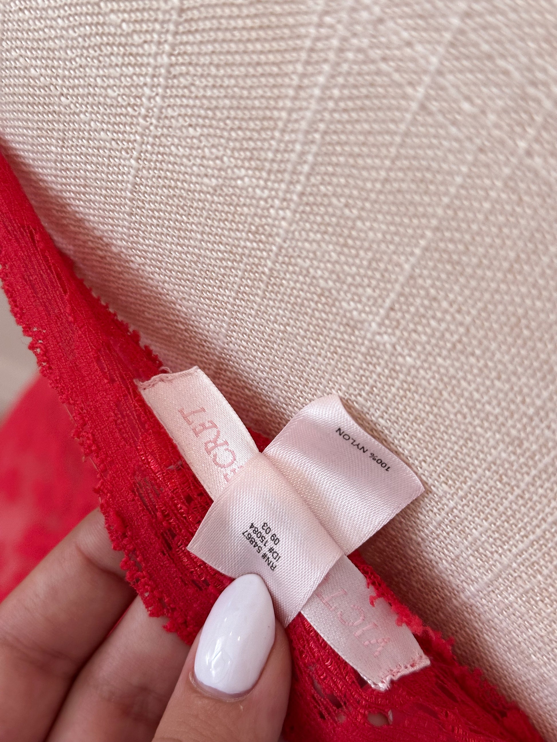 Vintage red Victoria's Secret lace halter dress two piece set Size: XS