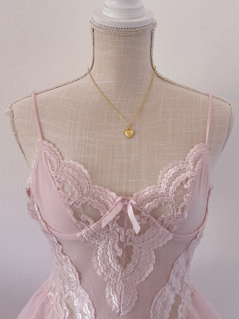 Vintage pink babydoll cami top