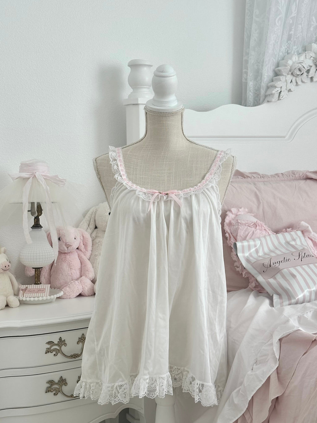 Authentic 1970s Nylon Babydoll Matching Set Size: L