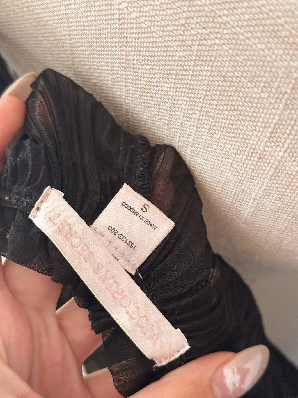 Vintage Victoria's Secret Black Sabrina Carpenter pleated slip dress