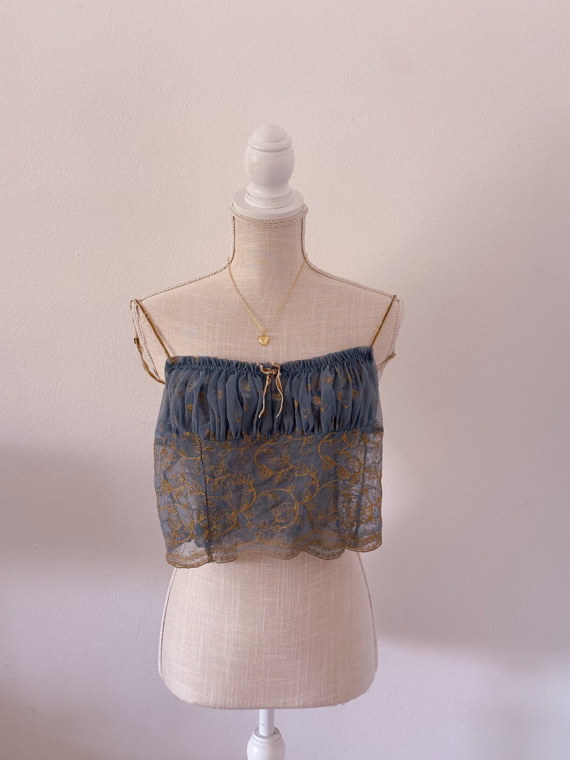 Vintage 90s Victoria's Secret blue and gold cami top size: XS
