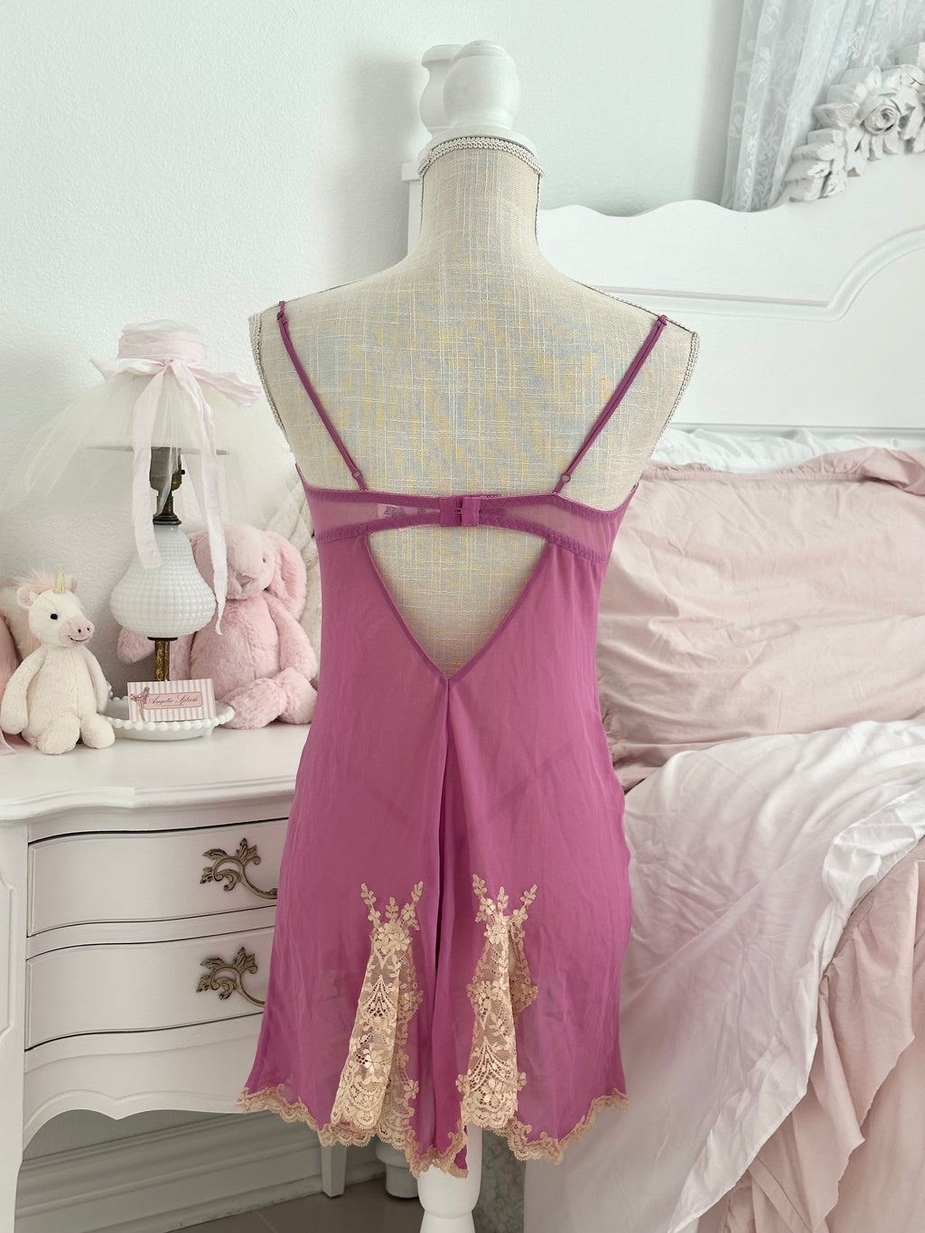 Vintage 2004 Victoria’s Secret Purple Sheer Babydoll Slip Dress Set Size: M