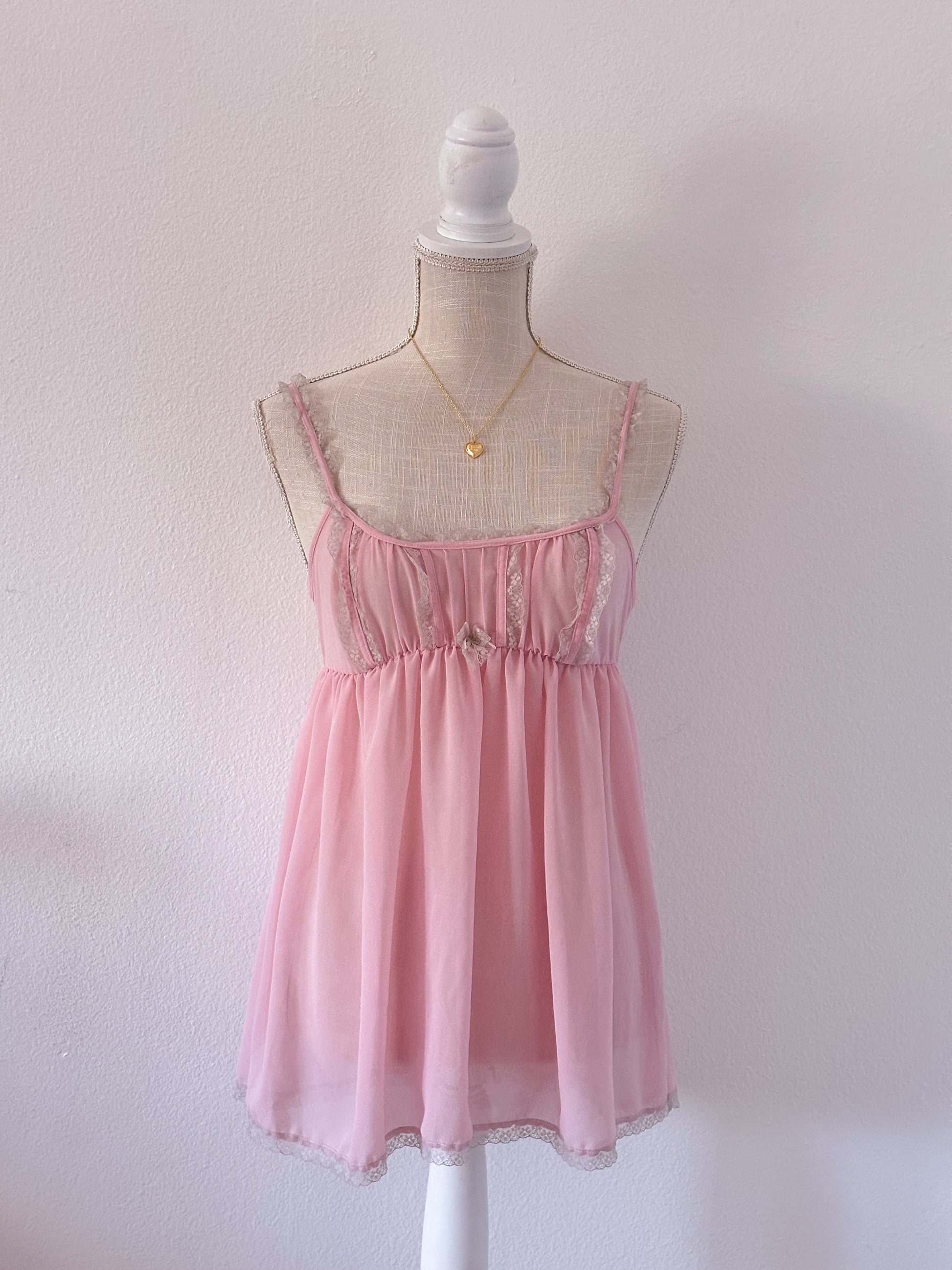 Victoria's Secret pink babydoll sheer cami top size: S