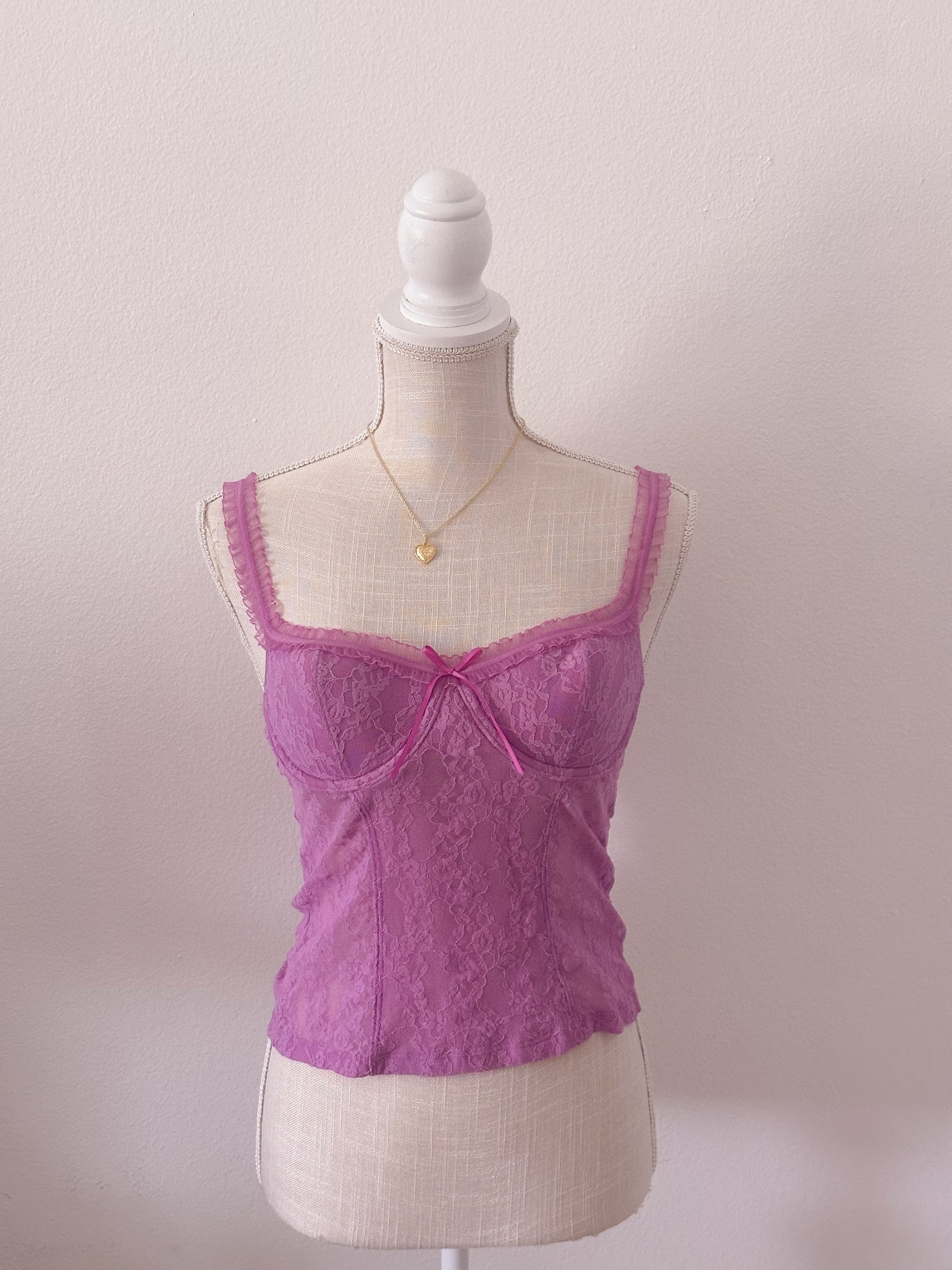 Vintage purple Victoria's Secret purple bustier cami top size: M
