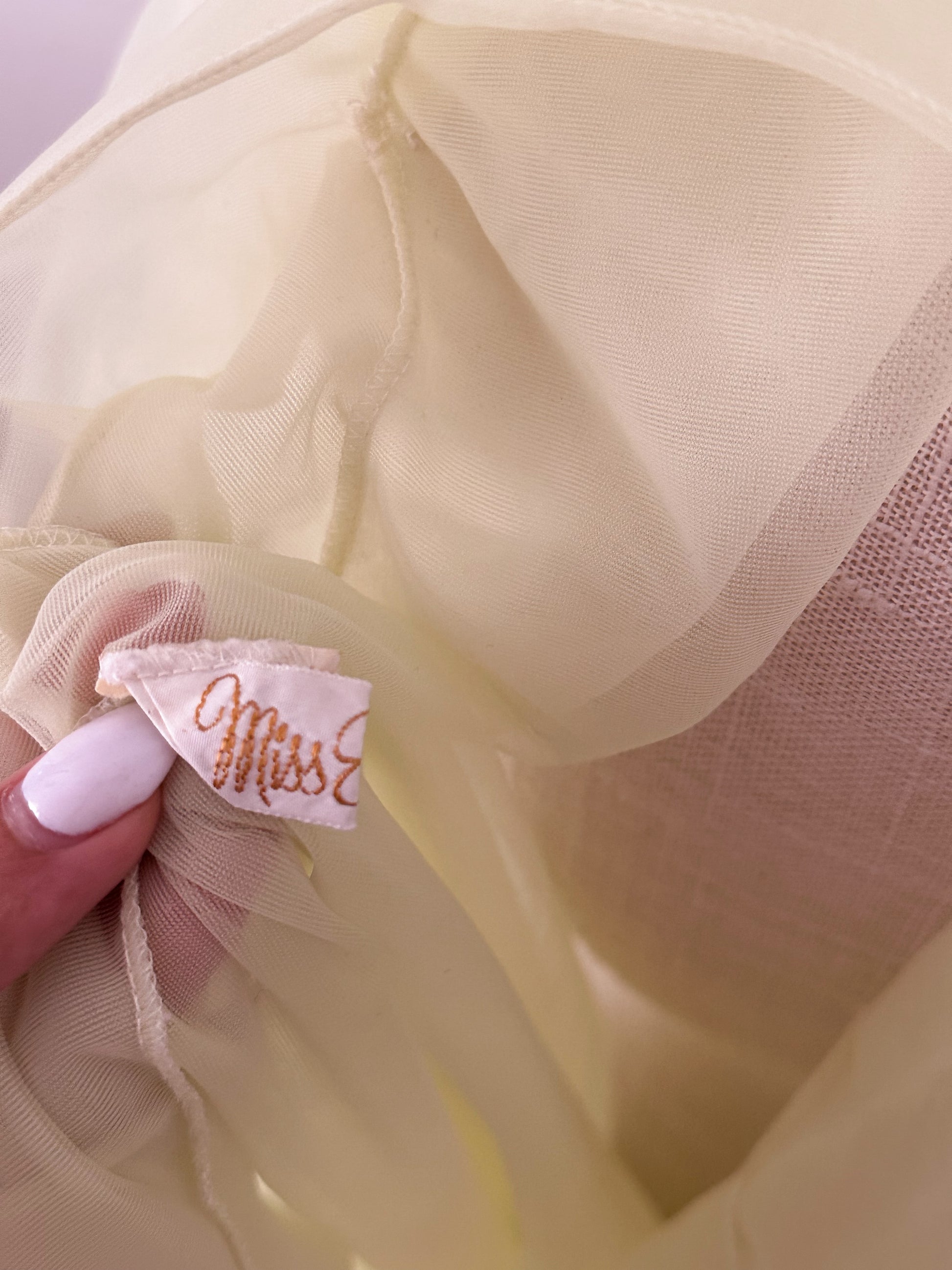 Vintage green Miss Elaine 1950s baby doll slipped dress size: XS/S