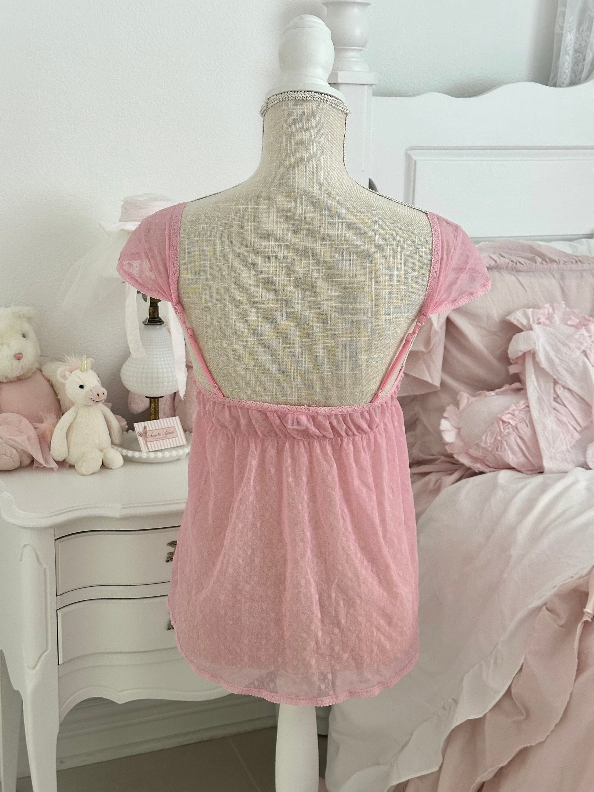 Vintage 2005 Victoria’s Secret Angels Collection Pink Sheer Cami Top Size: M