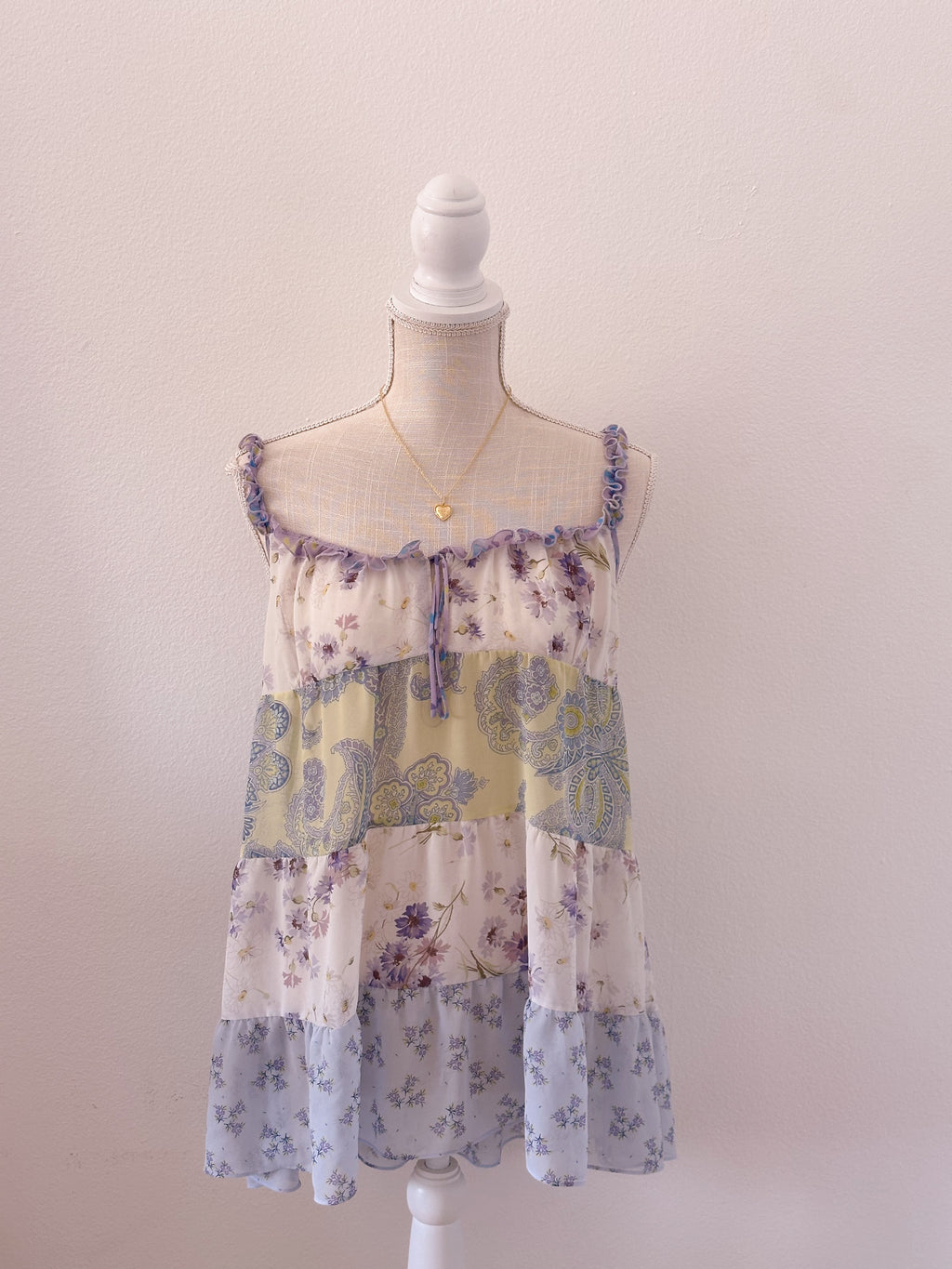 Victoria's Secret vintage shabby chic purple and white slip dress
