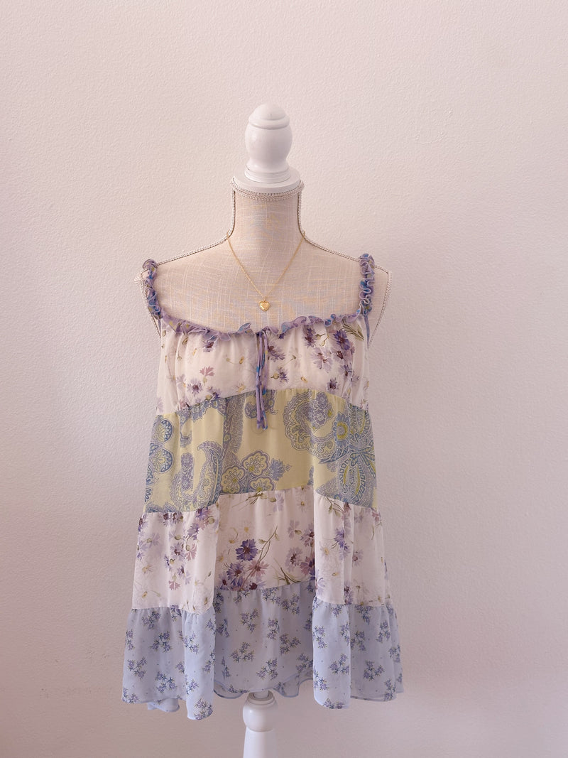 Victoria's Secret vintage shabby chic purple and white slip dress