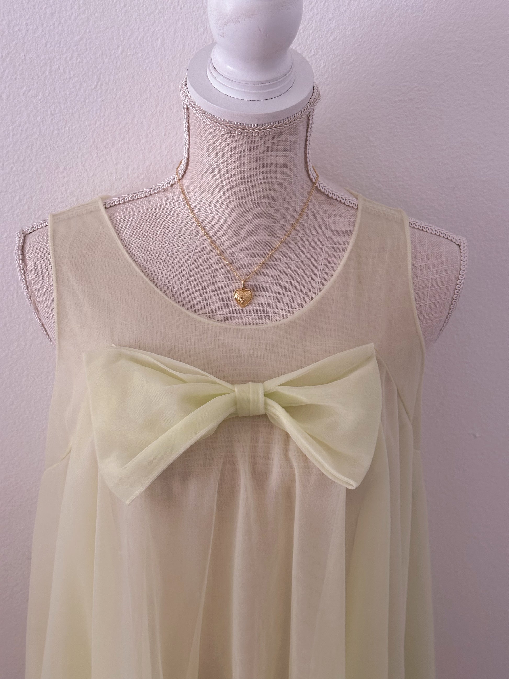 Vintage green Miss Elaine 1950s baby doll slipped dress size: XS/S