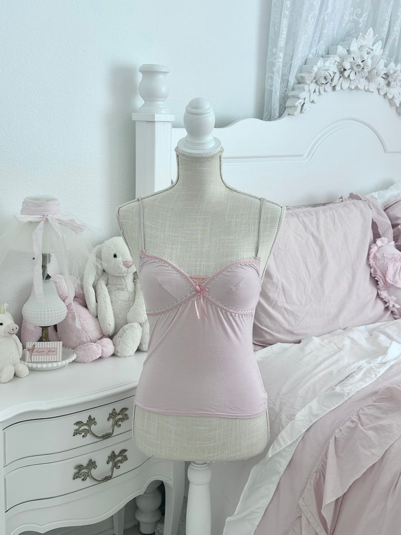 Vintage Y2K Pink Lace-Up Cami Top Size: XS